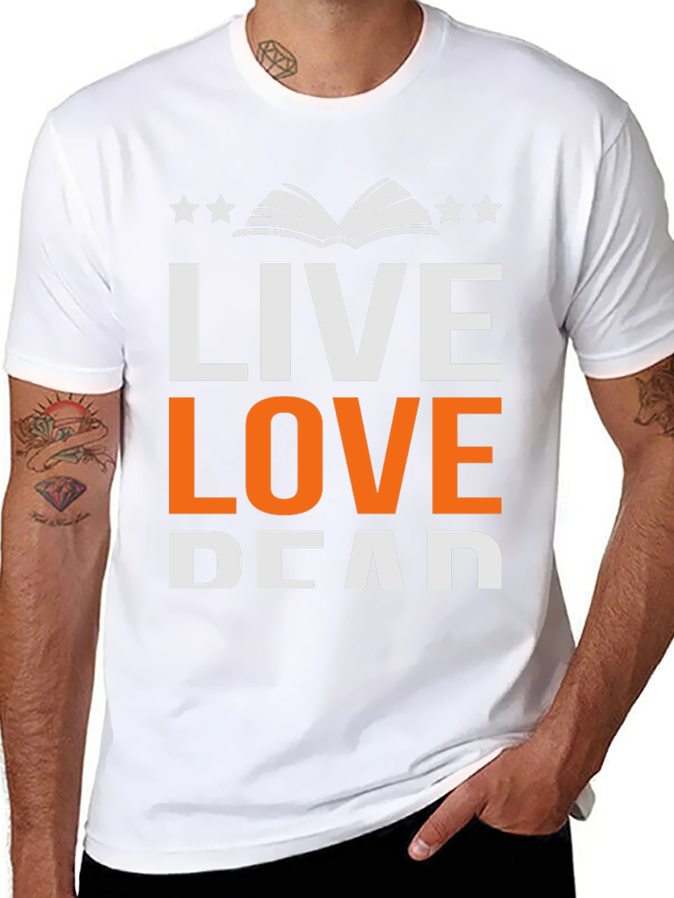 Live Love Read Bookworm Graphic Tee