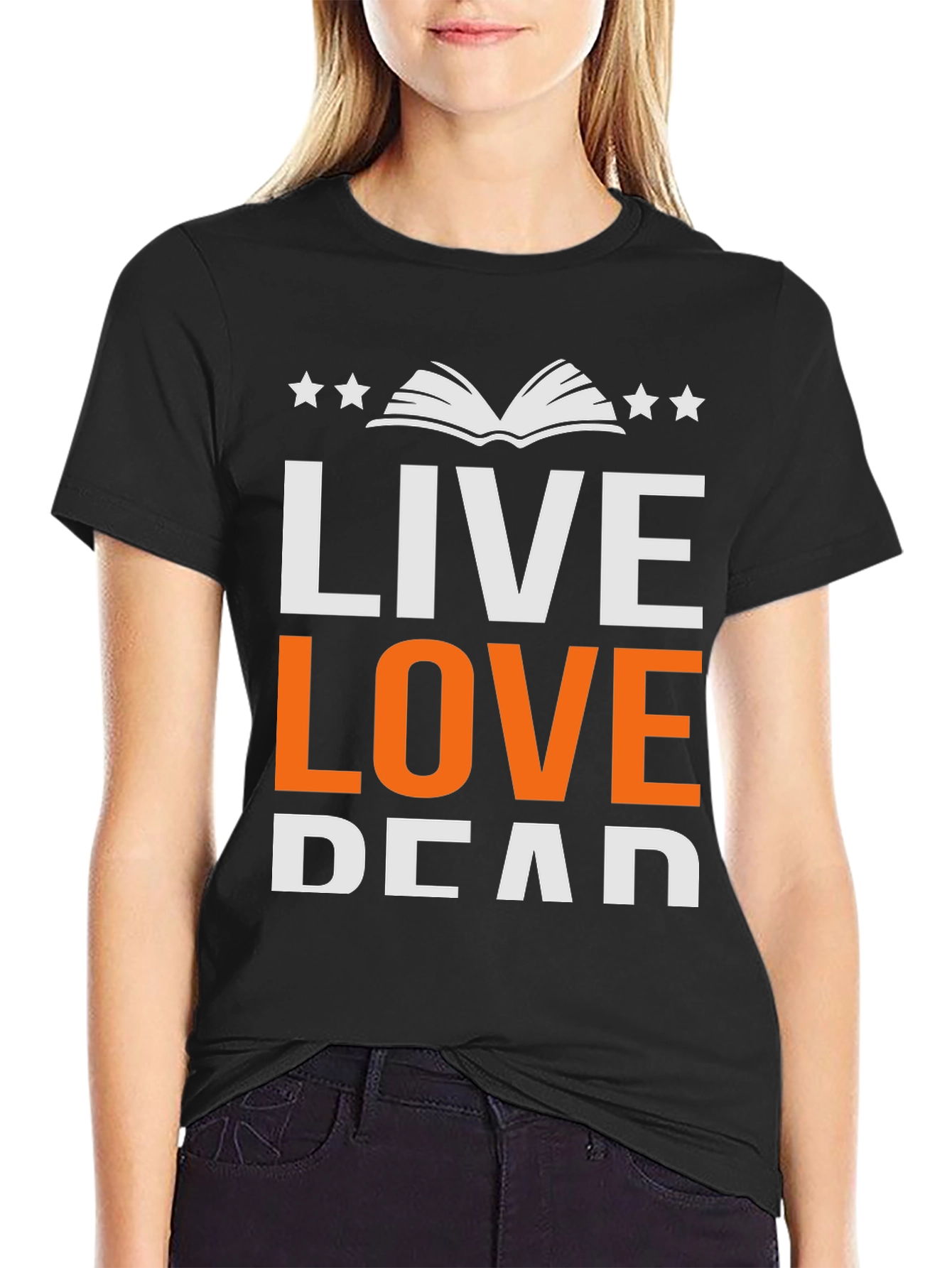 Live Love Read Bookworm Graphic Tee