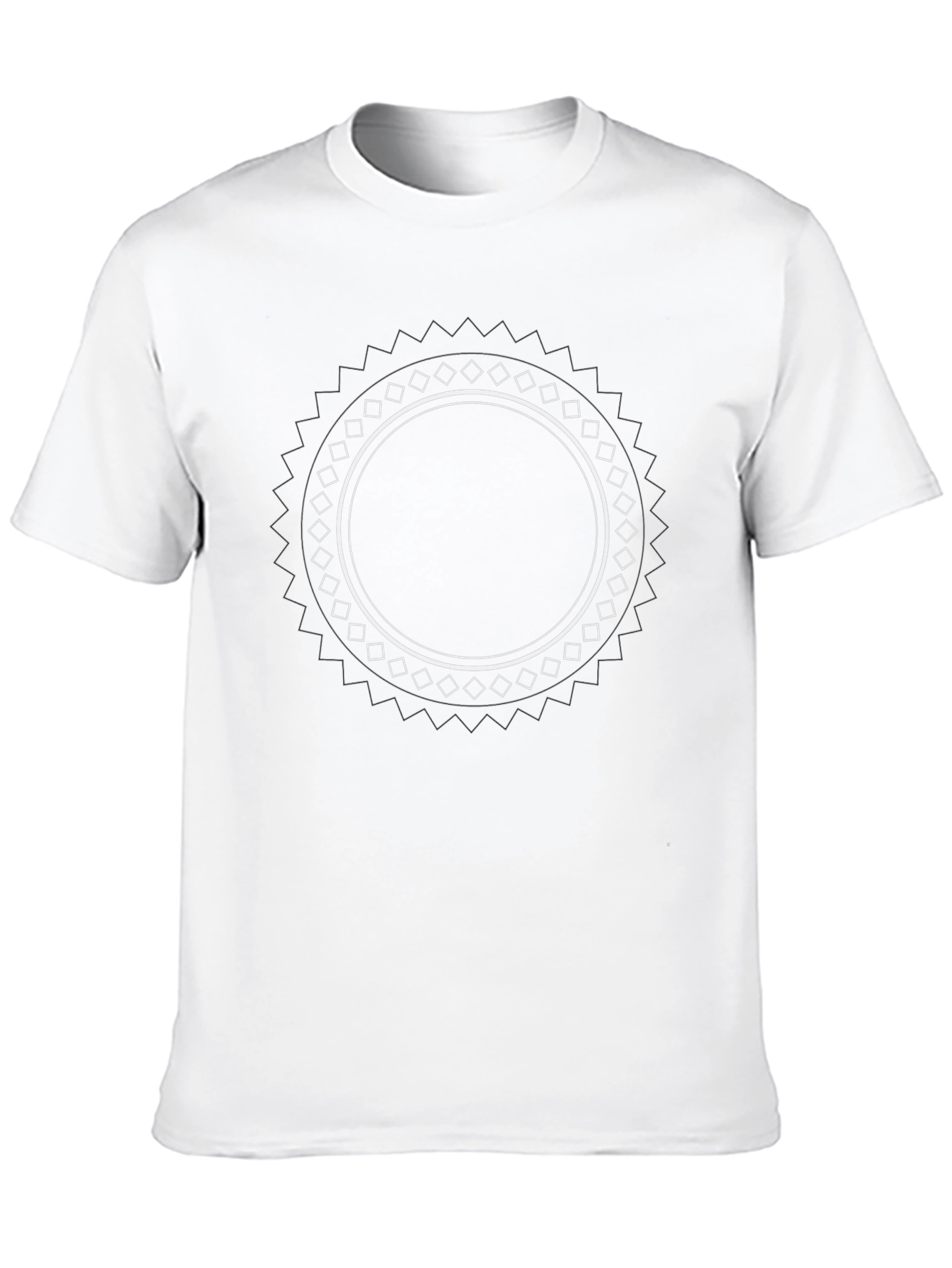 Black T-Shirt with Circular Geometric Design