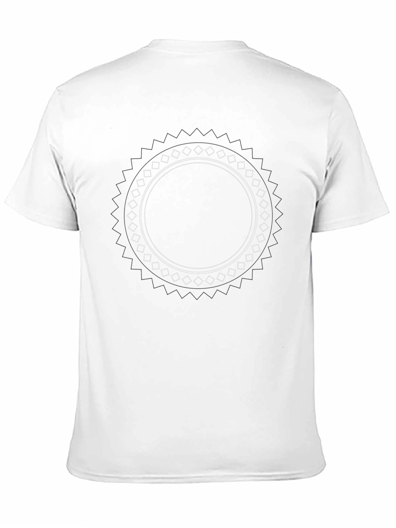 Black T-Shirt with Circular Geometric Design