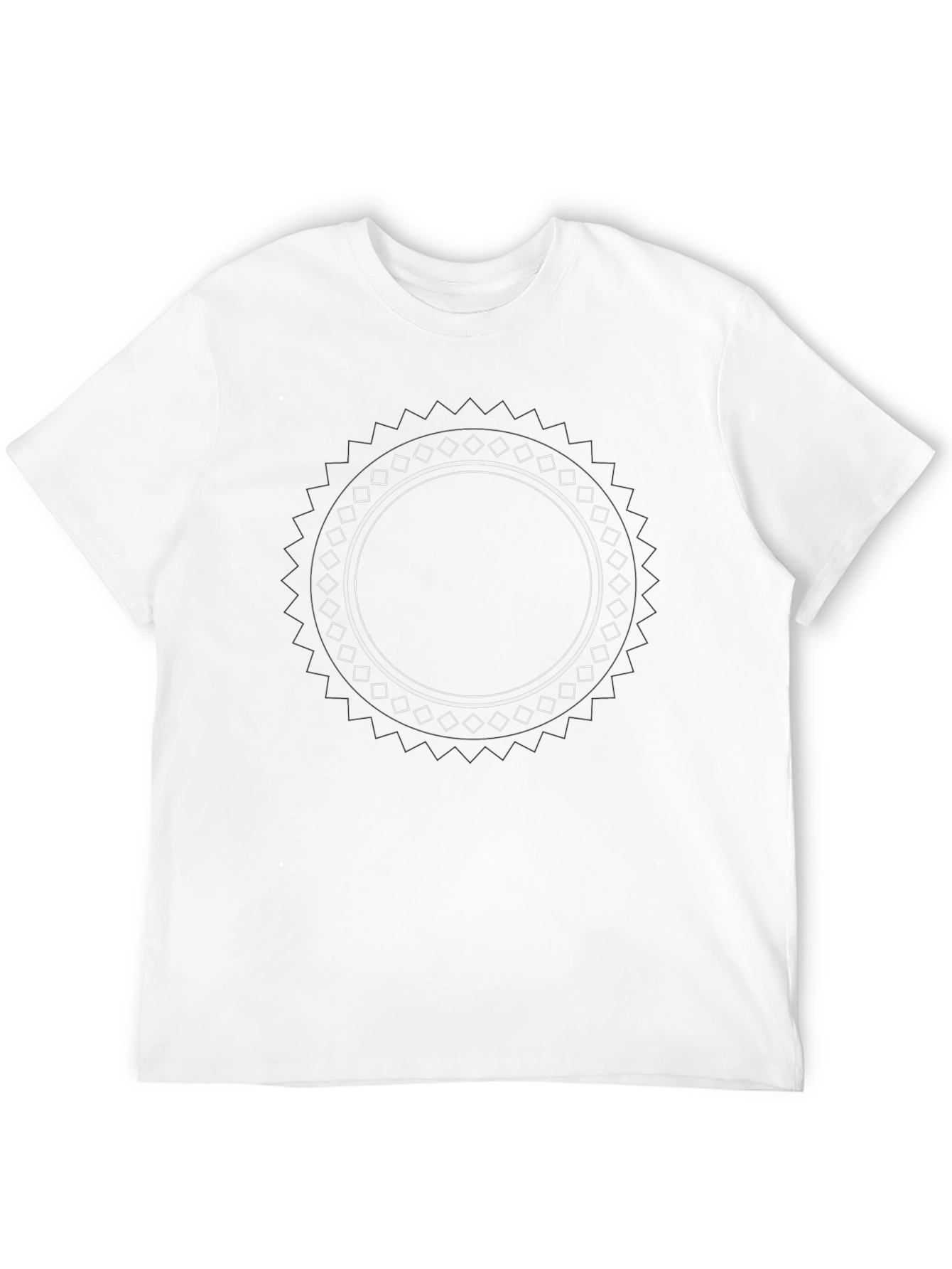 Black T-Shirt with Circular Geometric Design