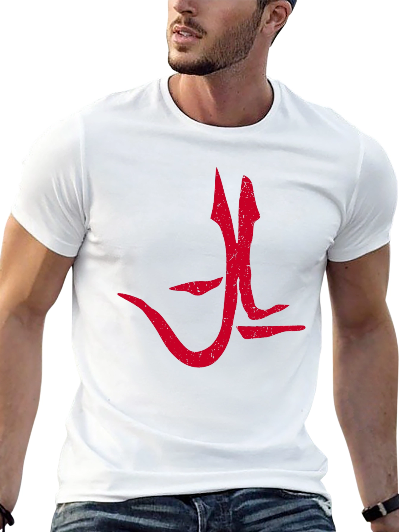 Red Graphic Tee - Bold Symbol Design