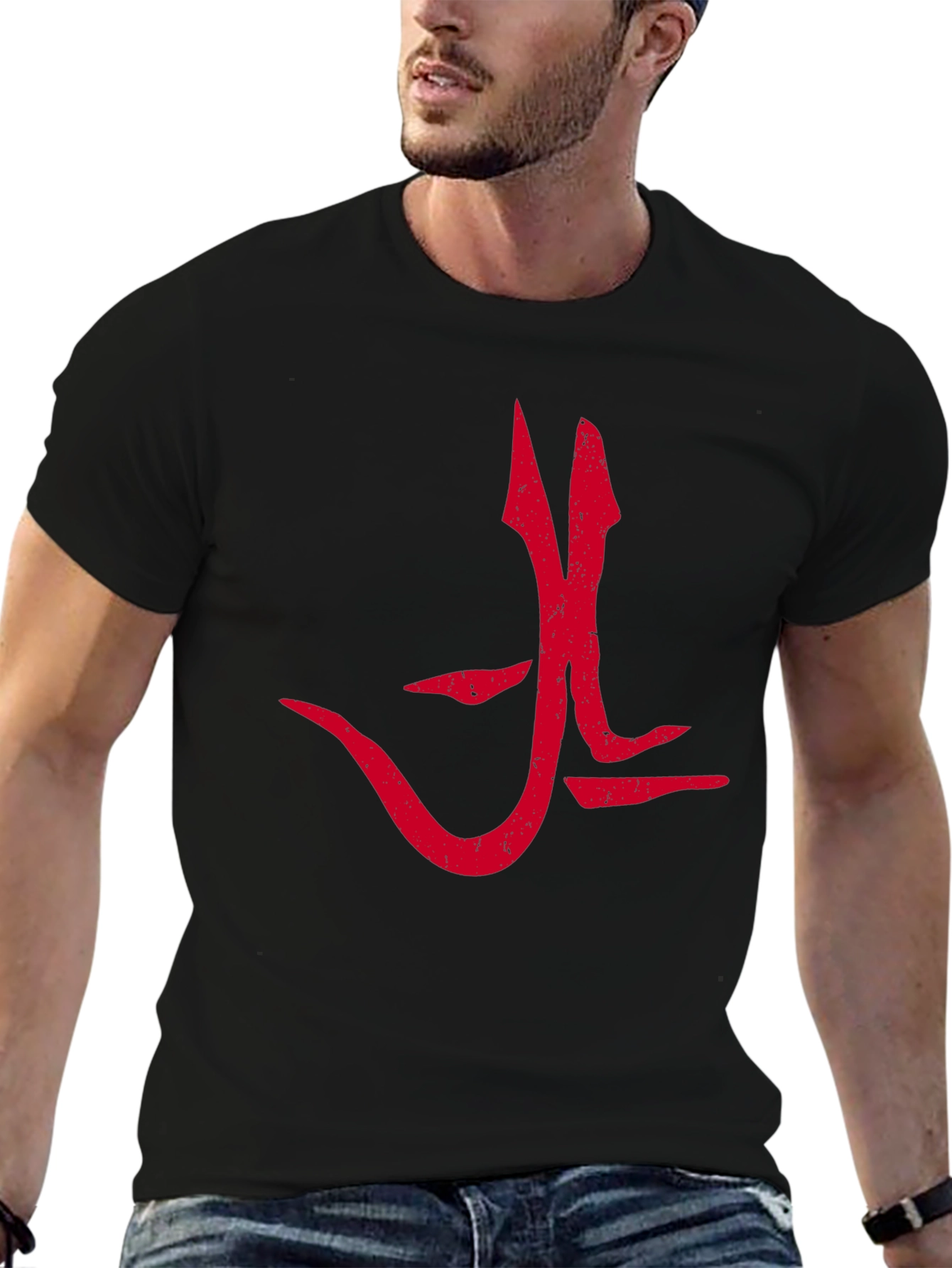 Red Graphic Tee - Bold Symbol Design