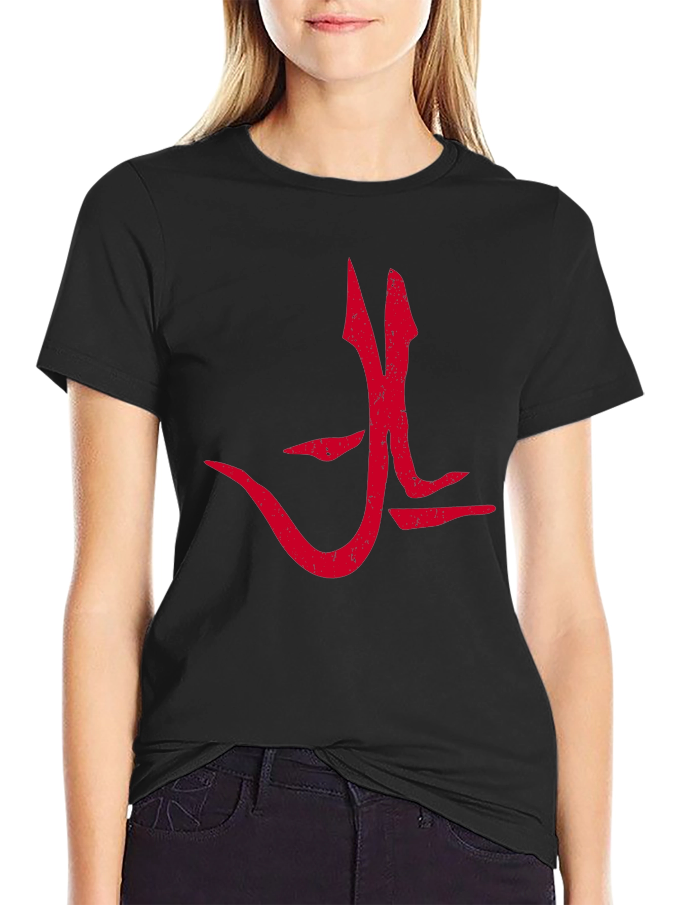 Red Graphic Tee - Bold Symbol Design