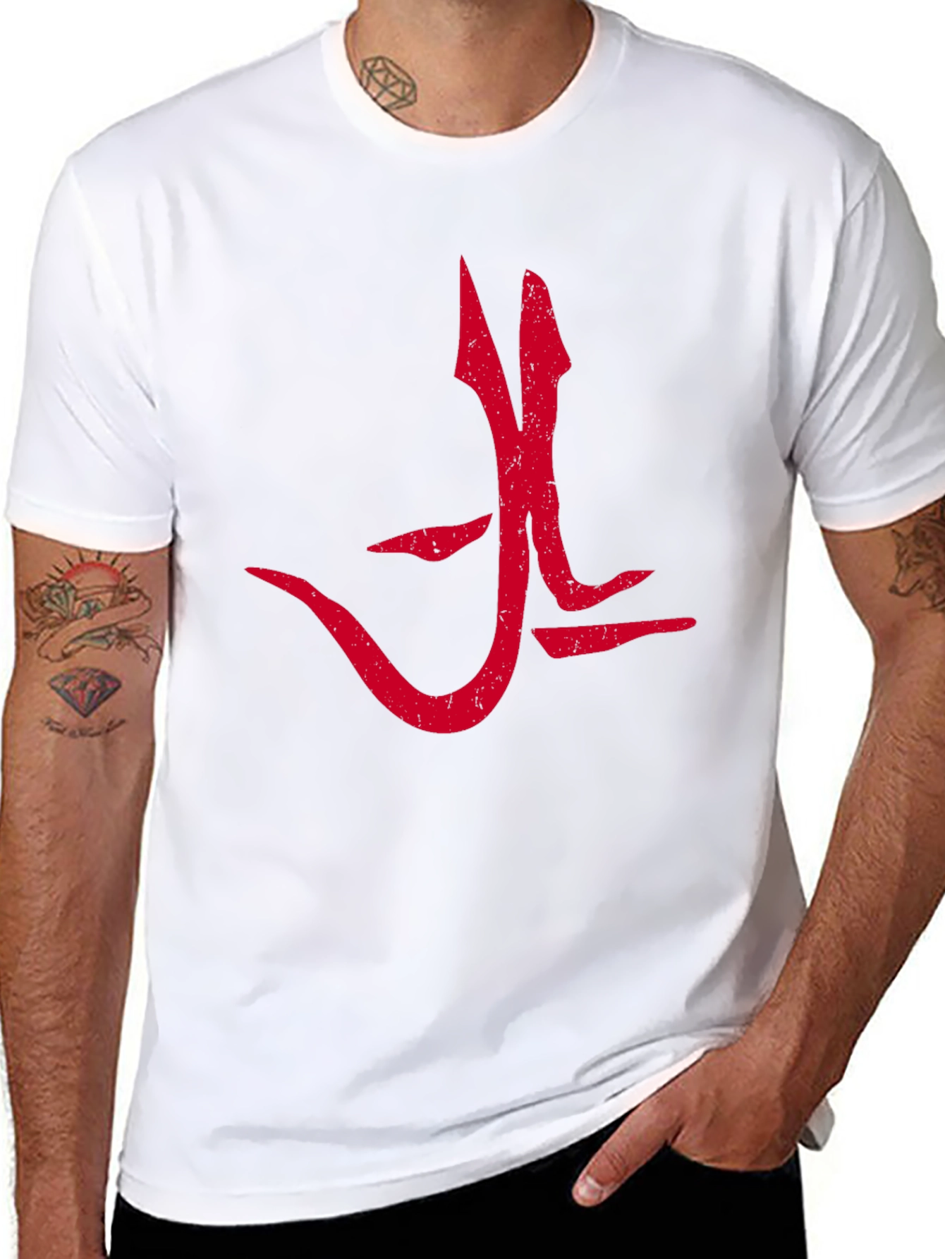 Red Graphic Tee - Bold Symbol Design