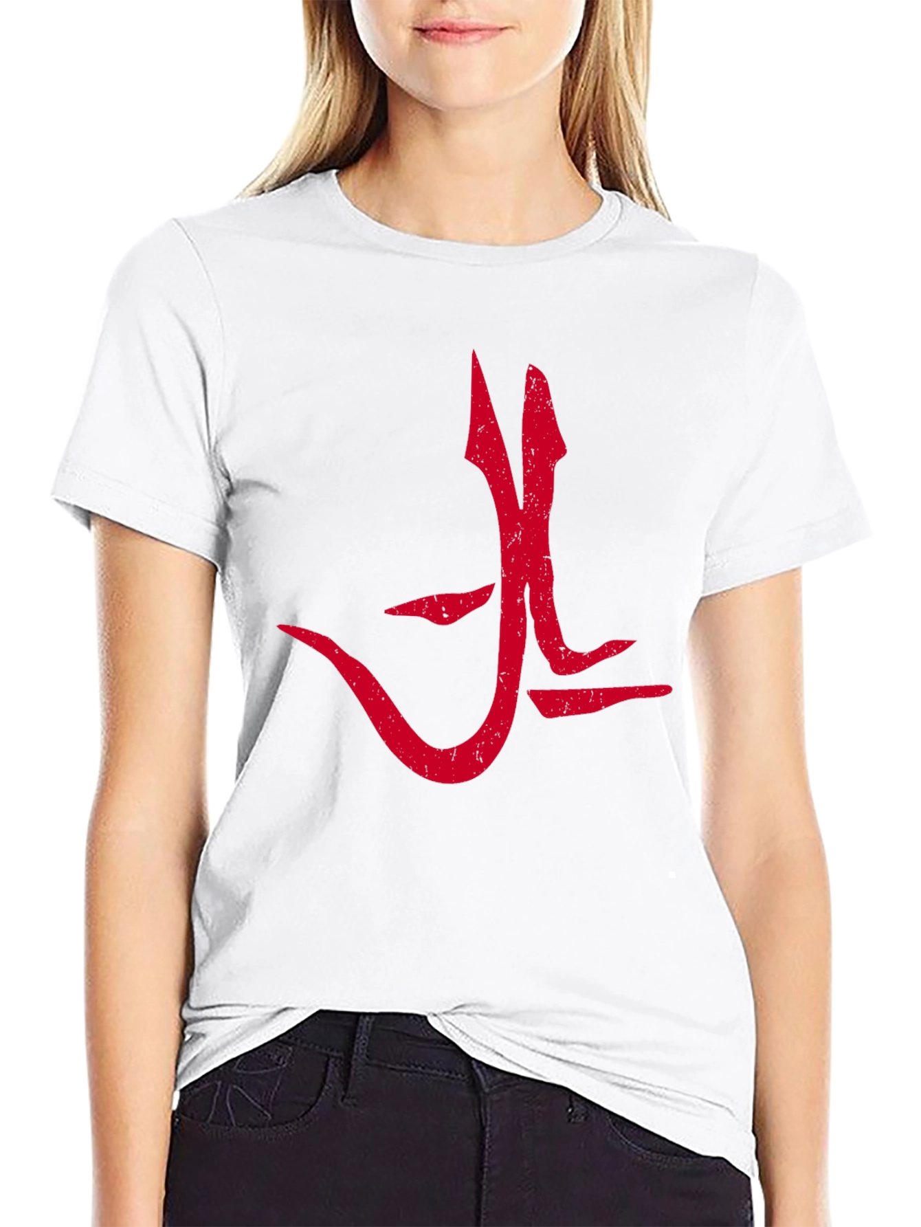Red Graphic Tee - Bold Symbol Design