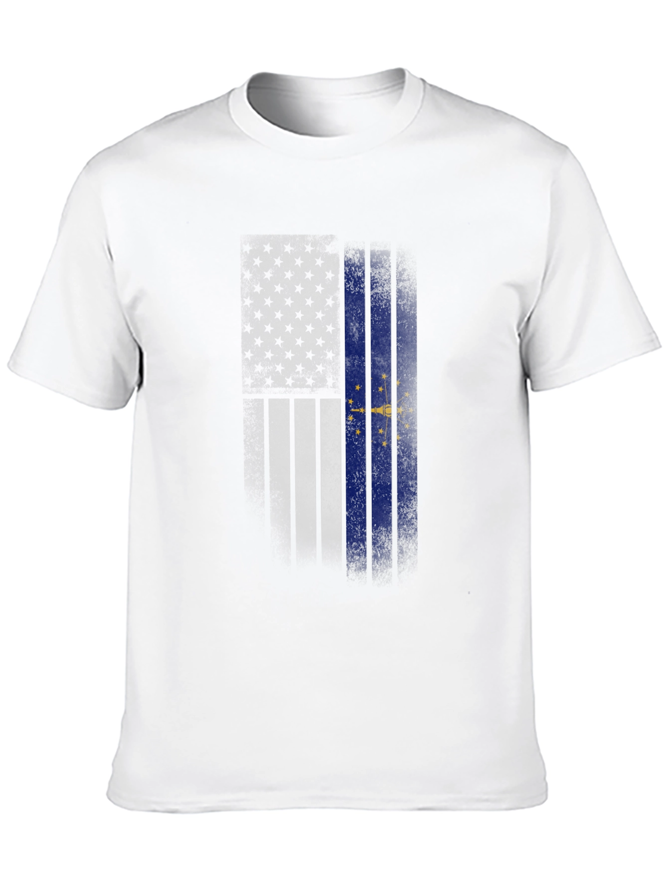 Indiana State Flag Graphic Tee - Mens Black T-Shirt