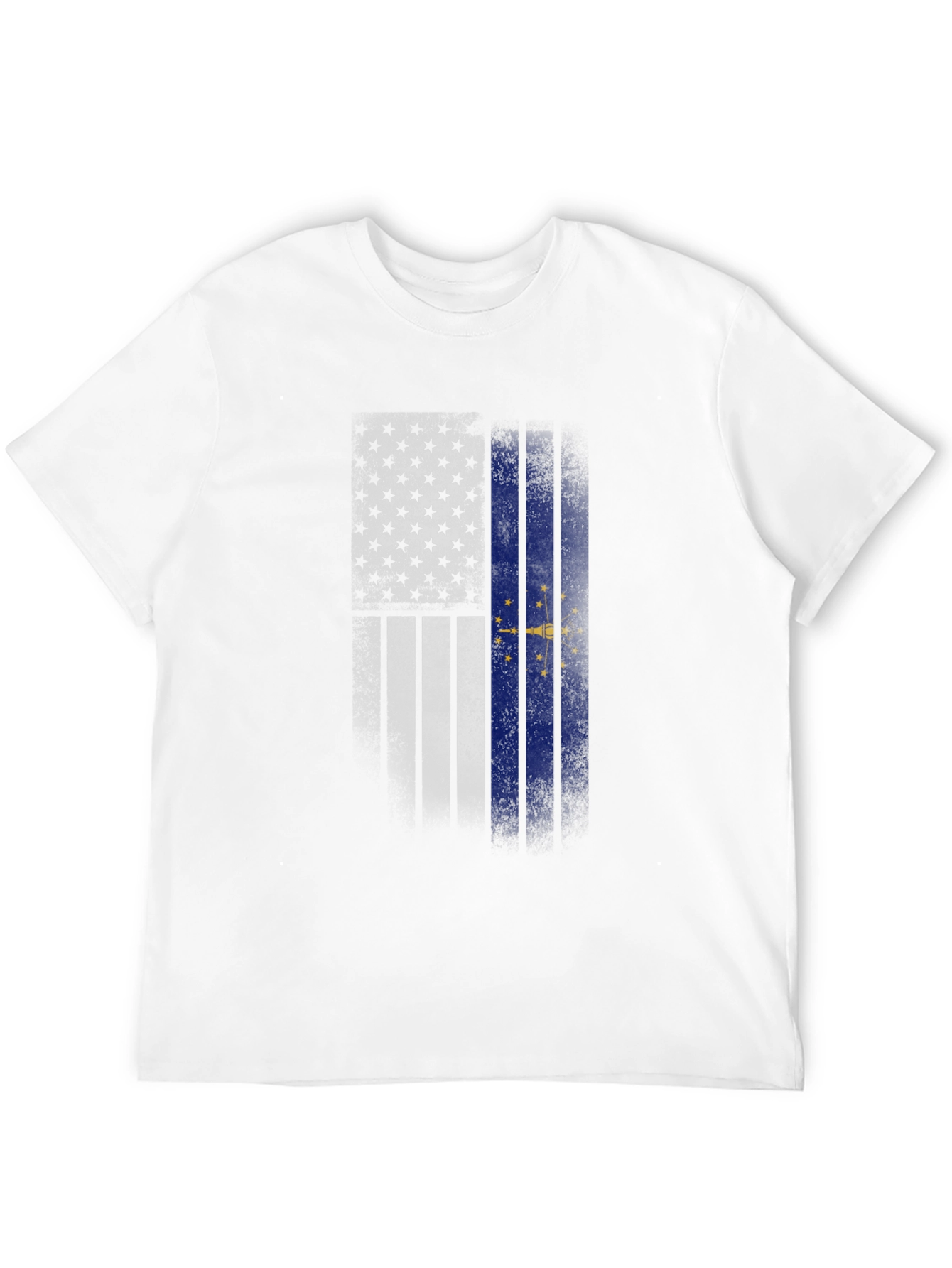 Indiana State Flag Graphic Tee - Mens Black T-Shirt