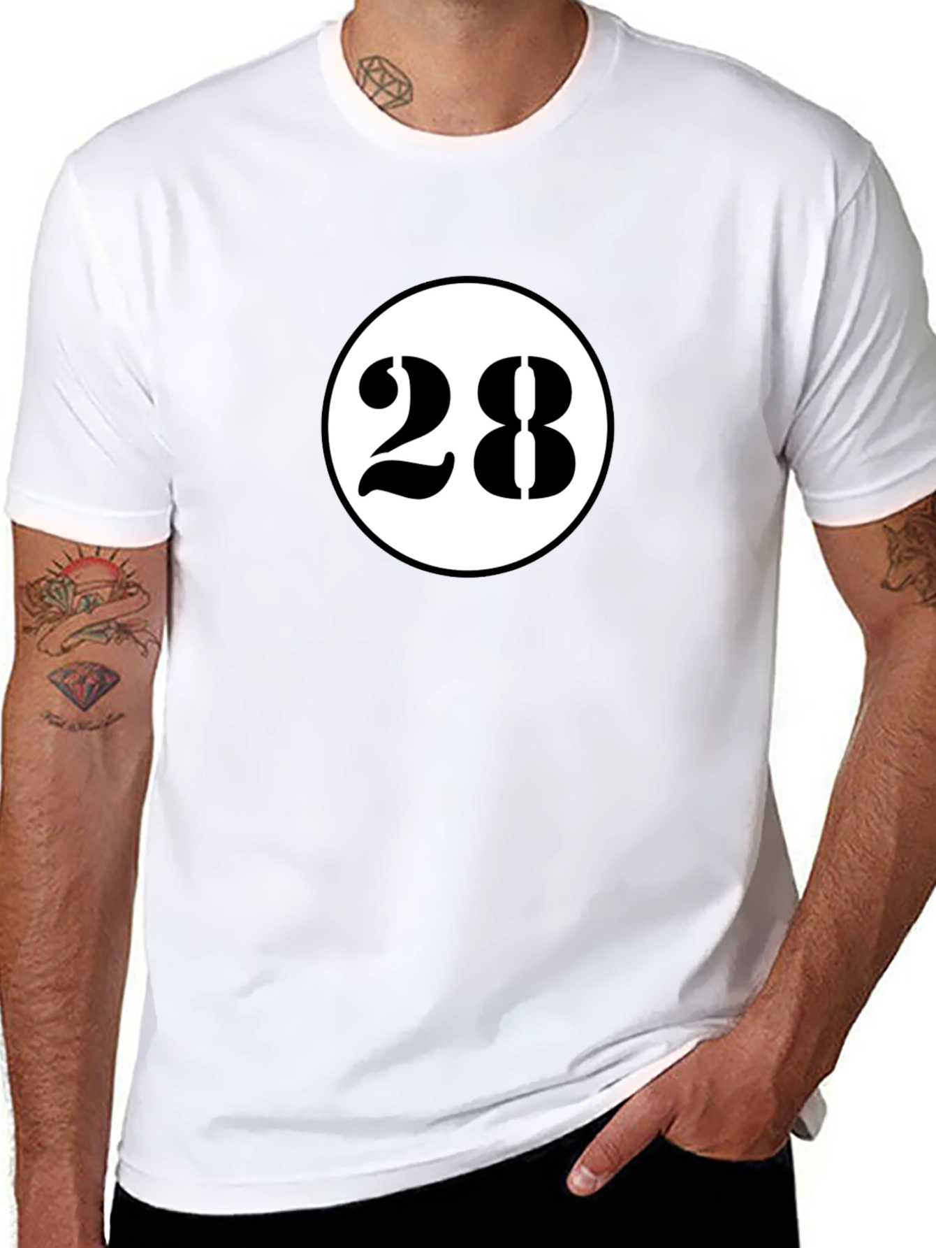 Retro Number 28 Graphic Tee - Classic Style