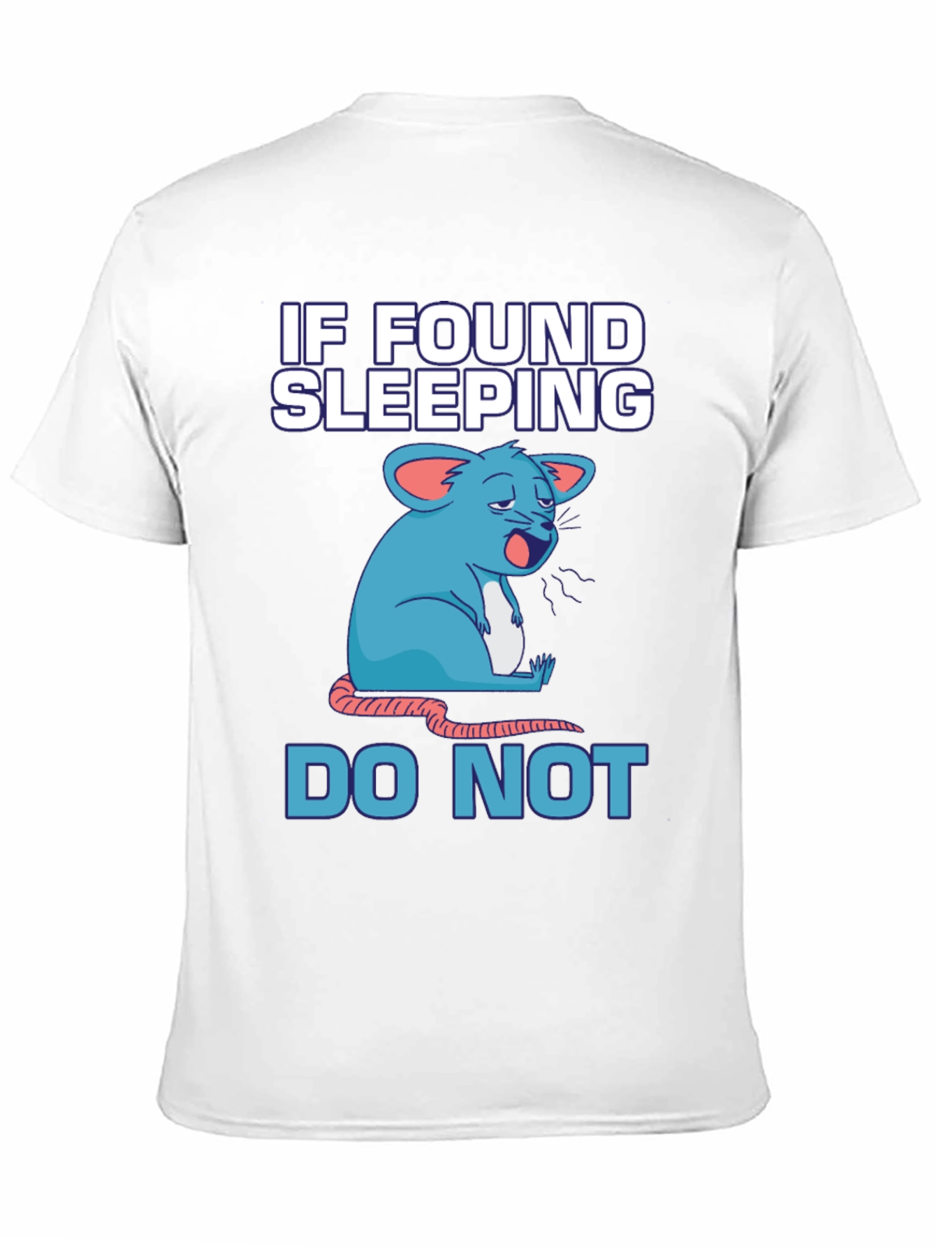 Funny Sleeping Mouse Graphic T-Shirt