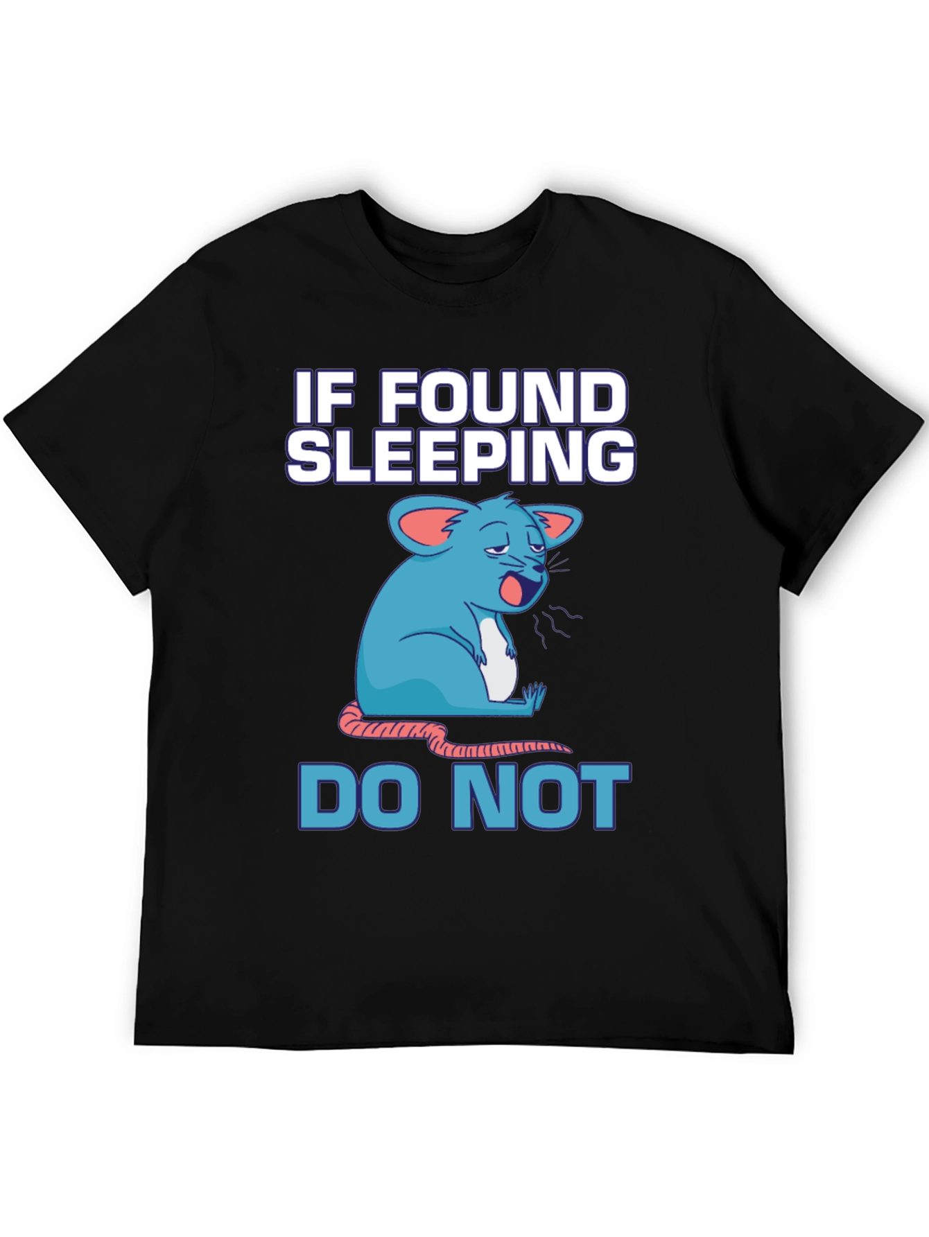 Funny Sleeping Mouse Graphic T-Shirt