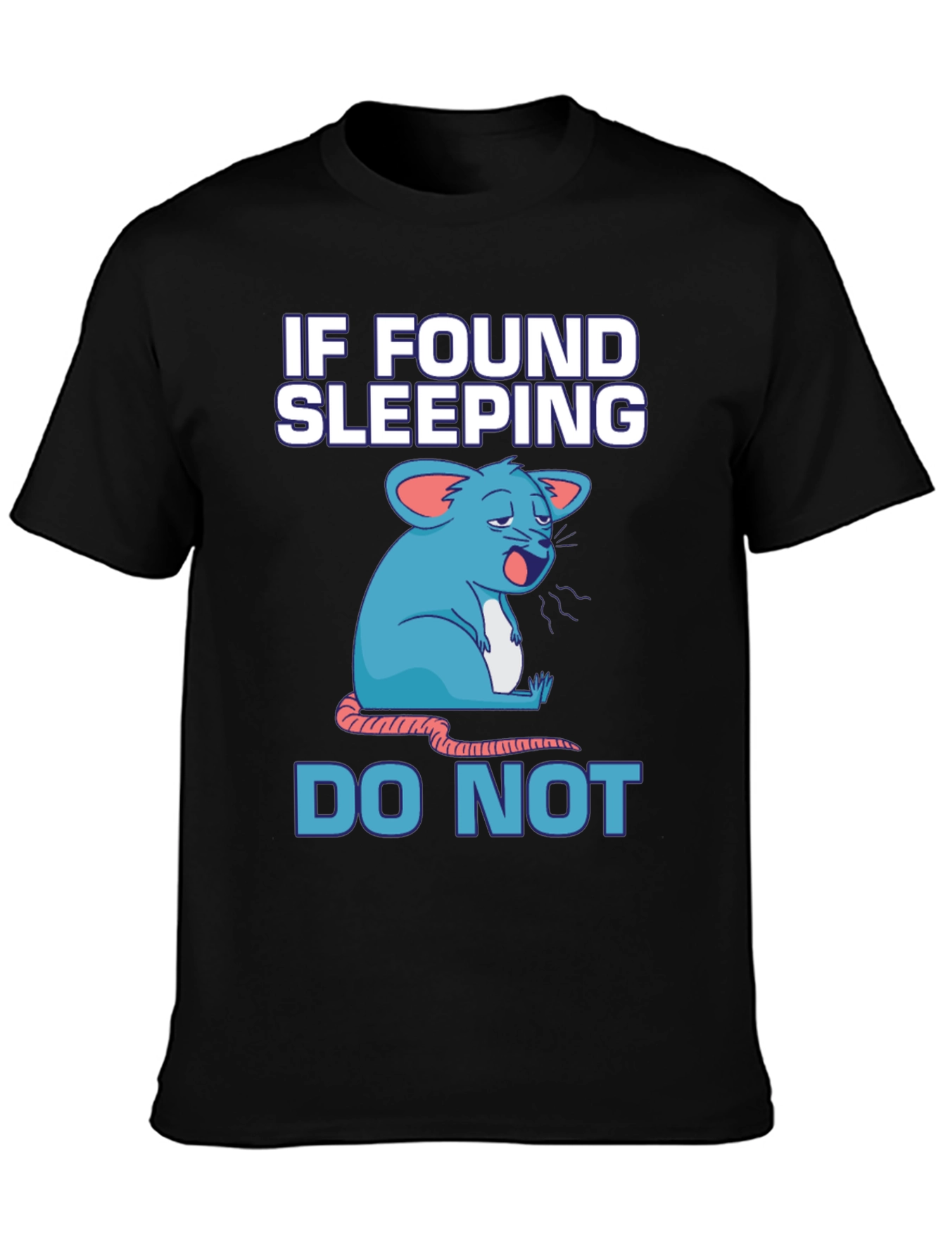 Funny Sleeping Mouse Graphic T-Shirt