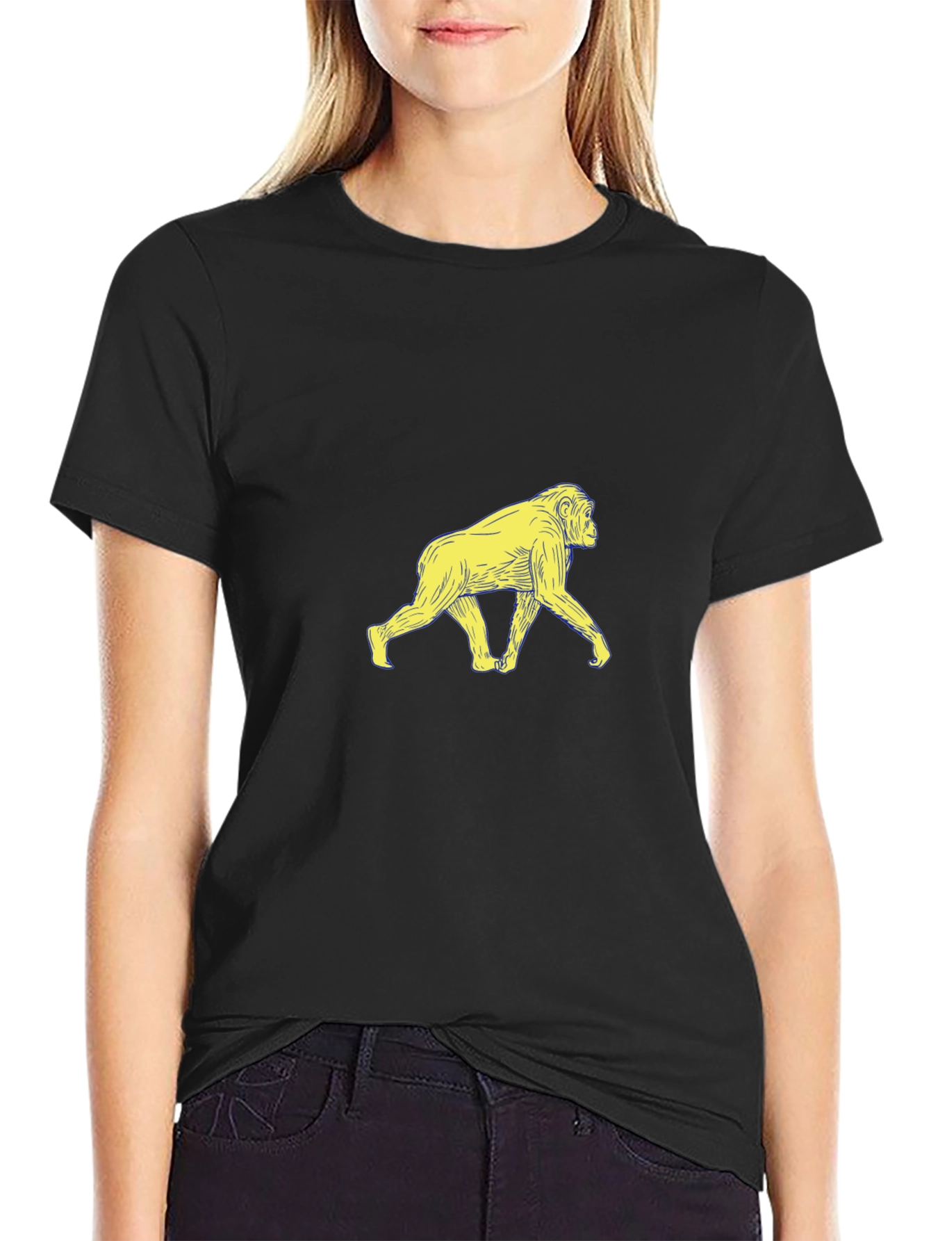 Monkey Graphic Print Mens Black T-Shirt
