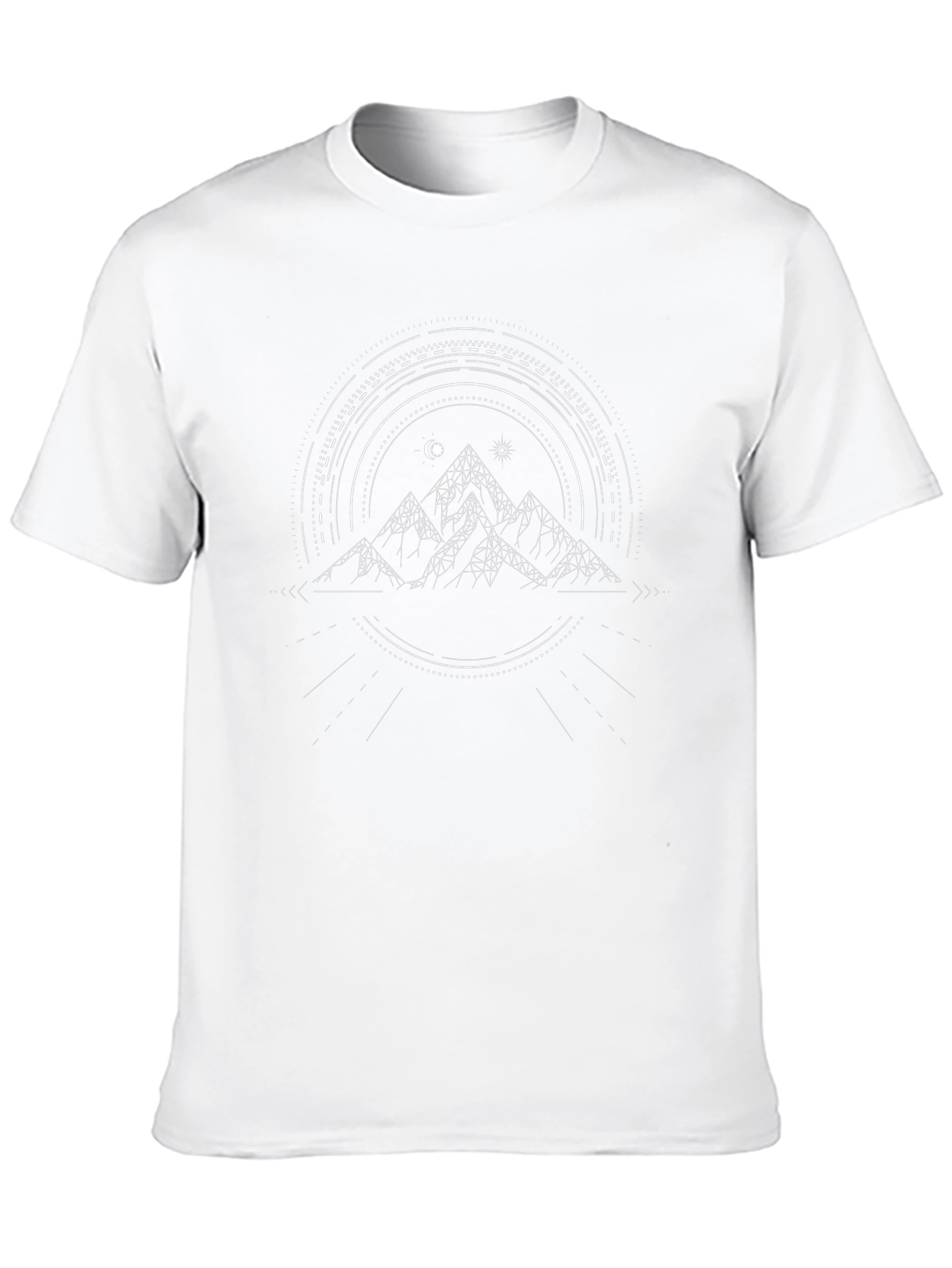 Geometric Mountainscape Graphic Tee - Black