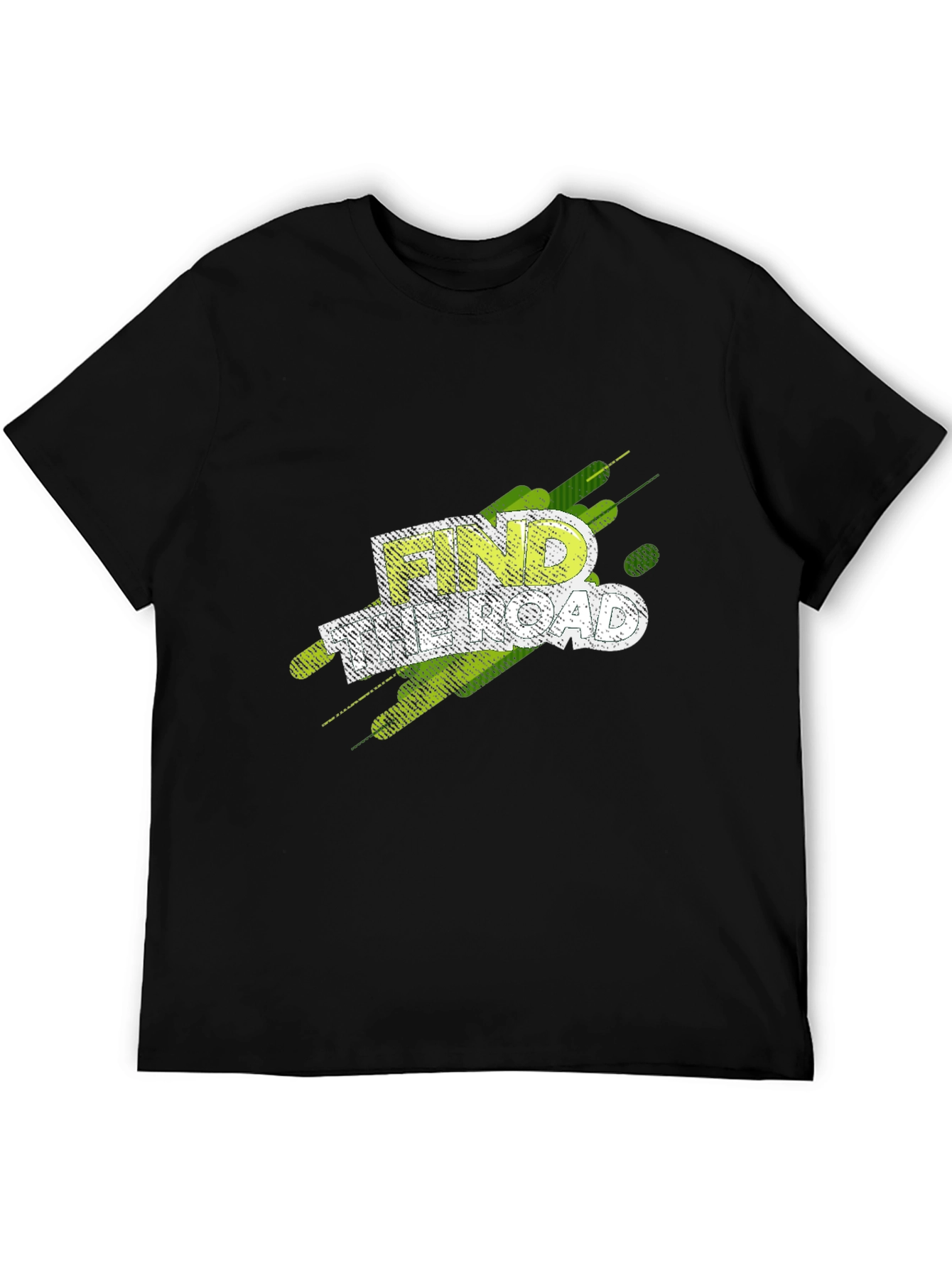 Find Your Road Graphic T-Shirt - Black Casual Tee