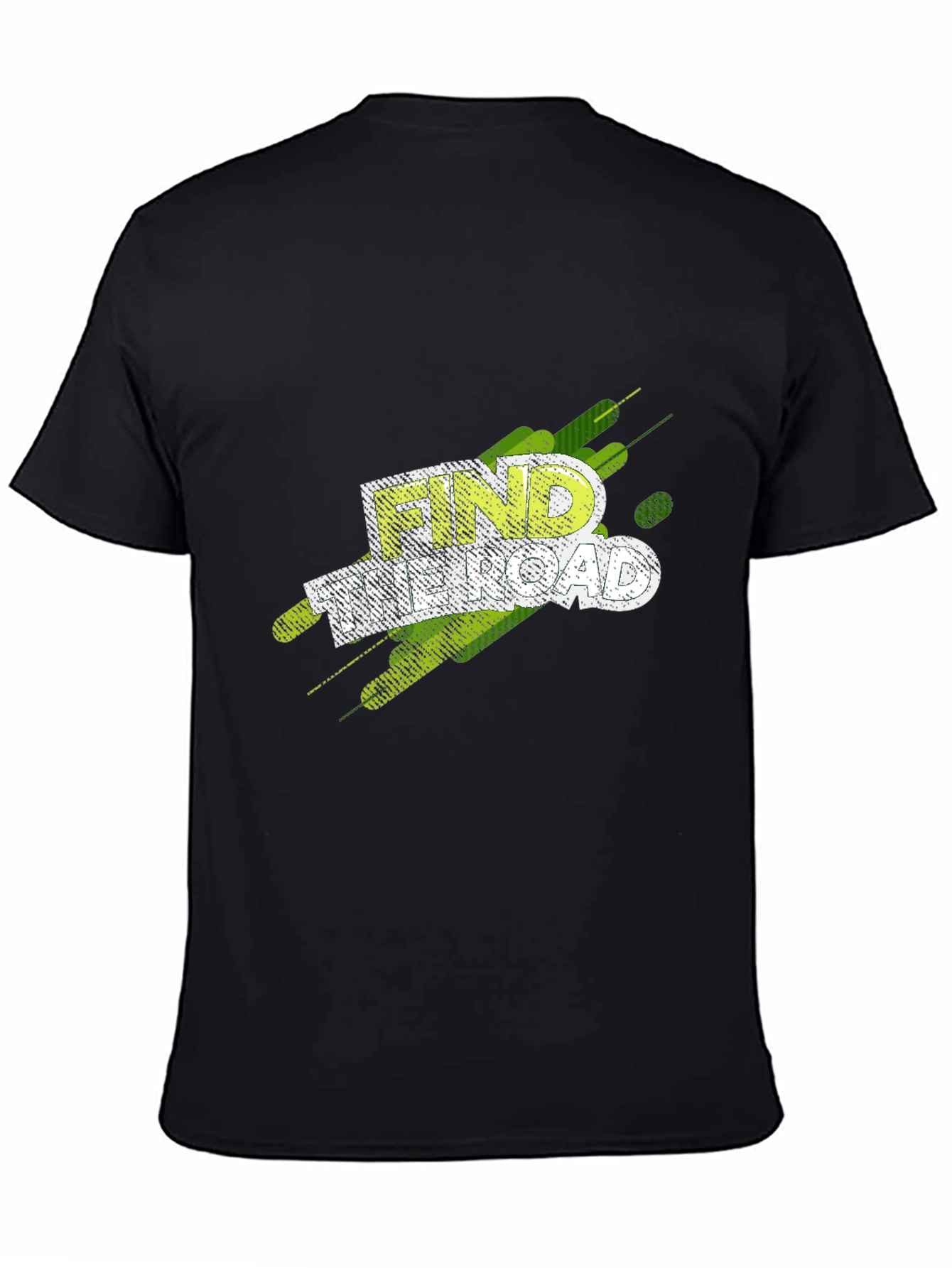 Find Your Road Graphic T-Shirt - Black Casual Tee