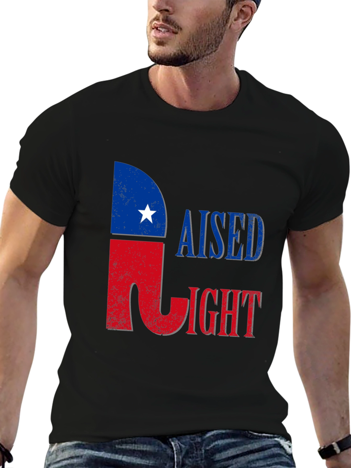 Raised Right T-Shirt - Patriotic Texas Pride Tee