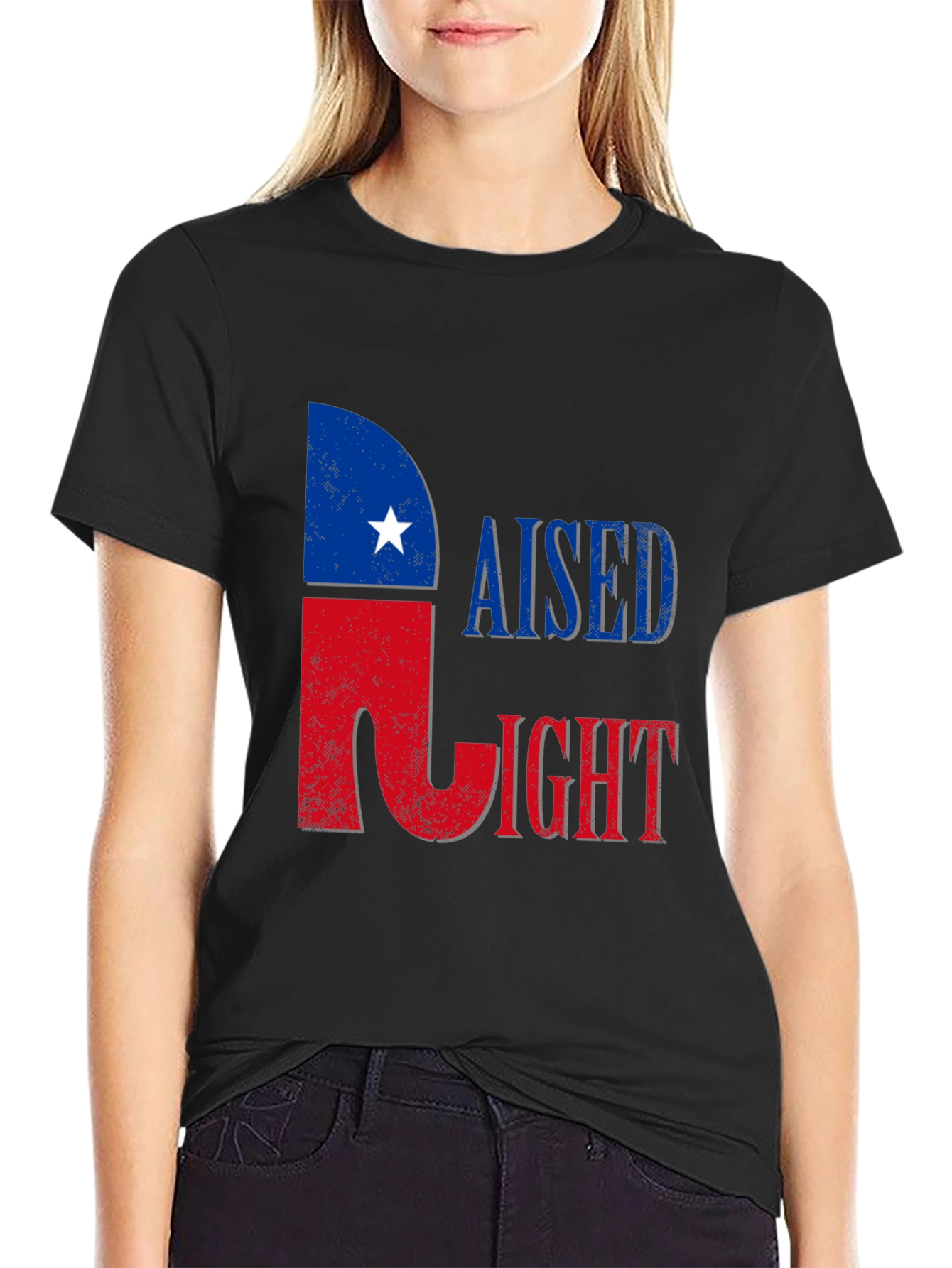 Raised Right T-Shirt - Patriotic Texas Pride Tee
