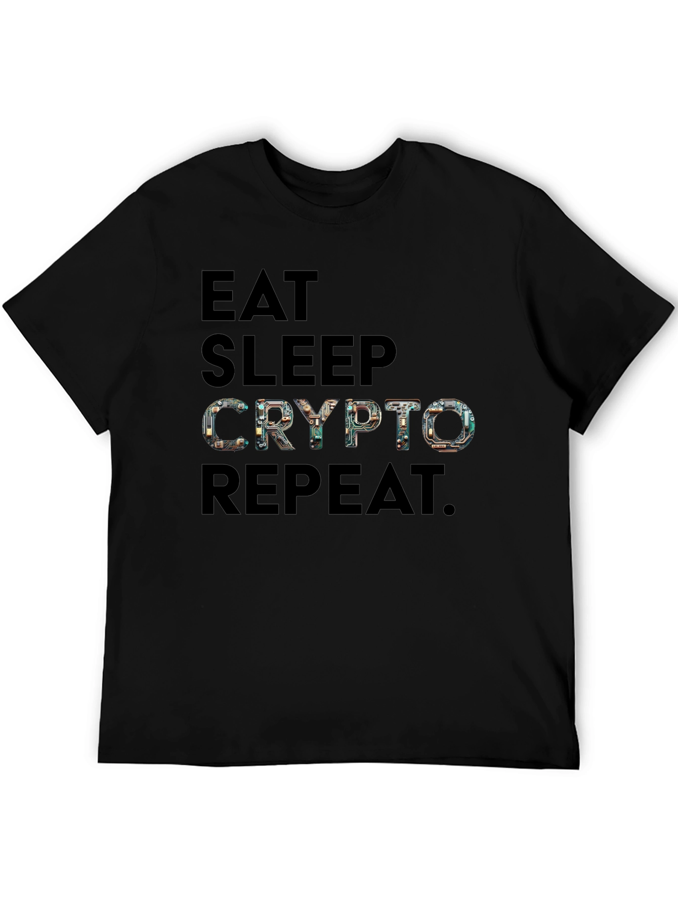 Eat Sleep Crypto Repeat Black Graphic Tee