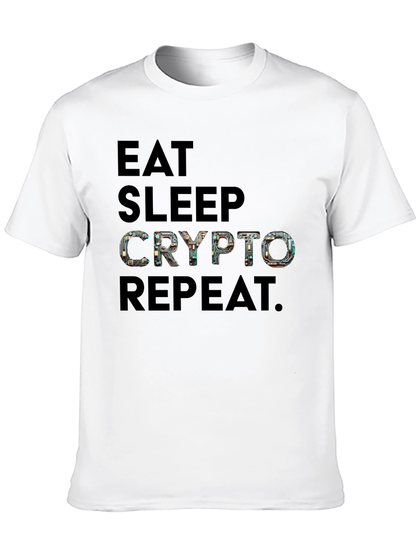 Eat Sleep Crypto Repeat Black Graphic Tee