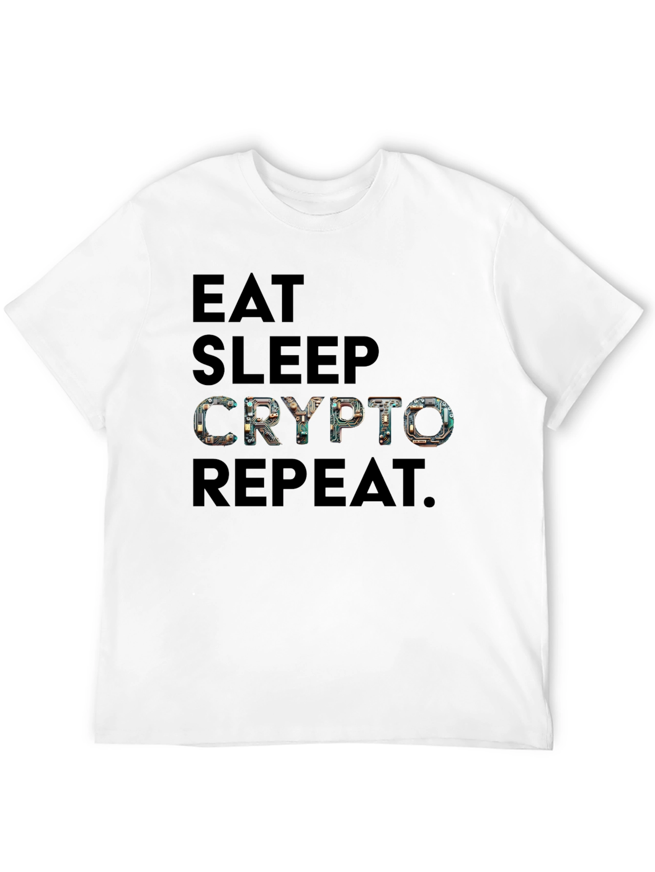 Eat Sleep Crypto Repeat Black Graphic Tee