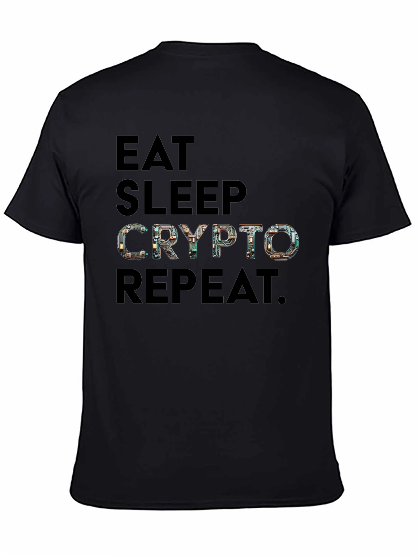 Eat Sleep Crypto Repeat Black Graphic Tee