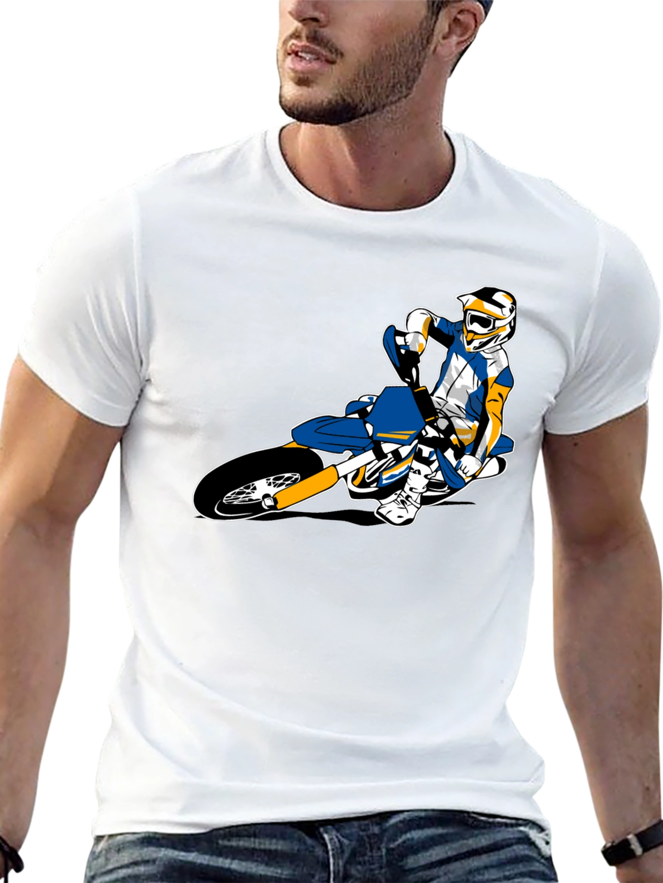 Motocross Rider Graphic Tee - Black