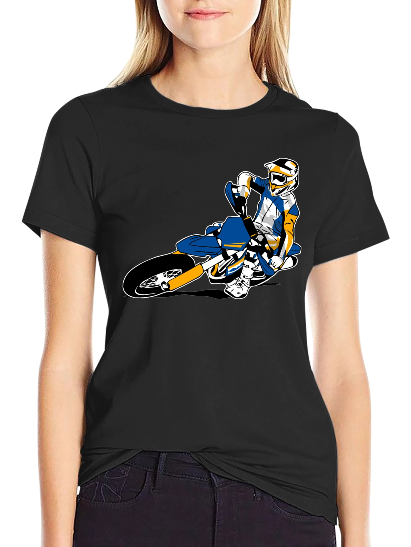 Motocross Rider Graphic Tee - Black
