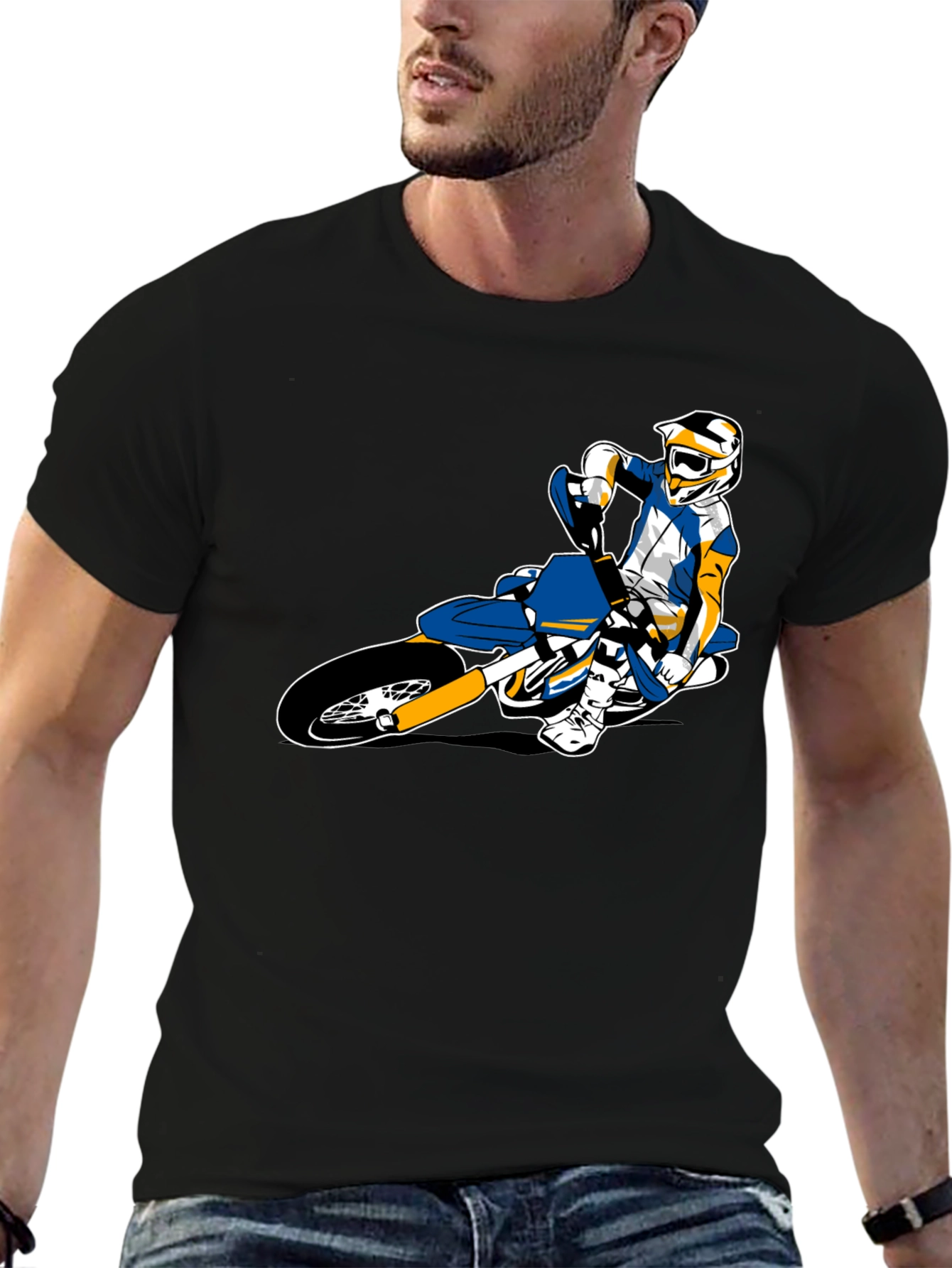 Motocross Rider Graphic Tee - Black