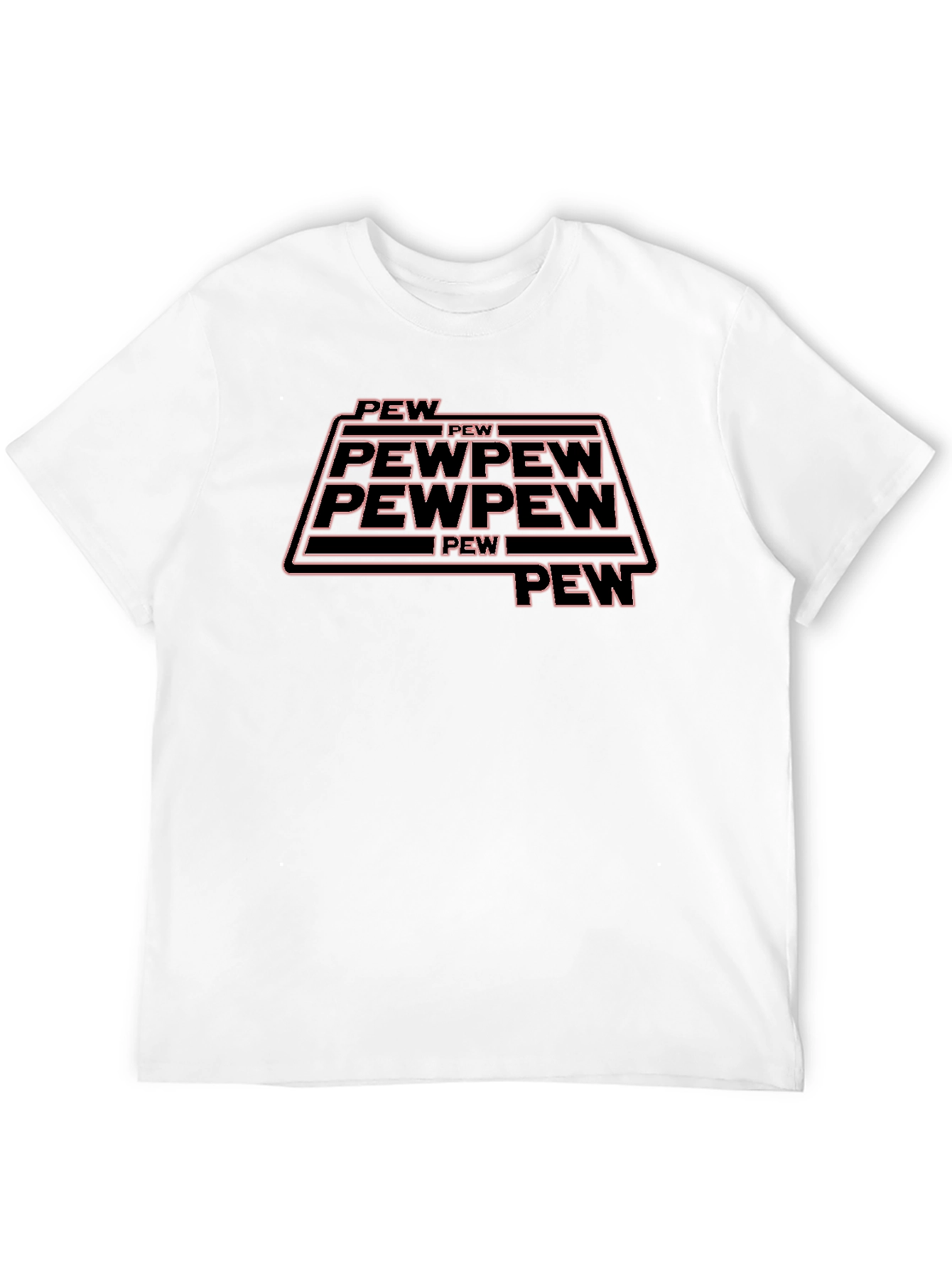 Pew Pew Funny Graphic Tee - Black
