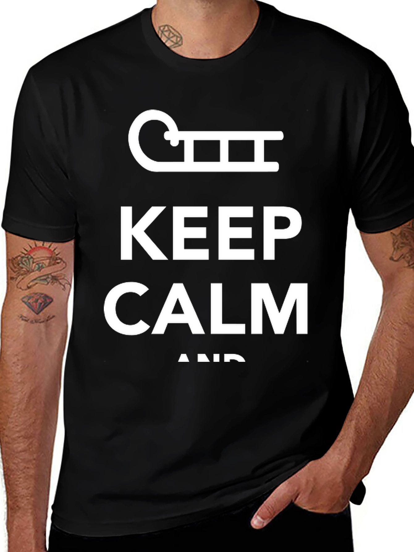 Keep Calm and Sleigh On! Black T-Shirt