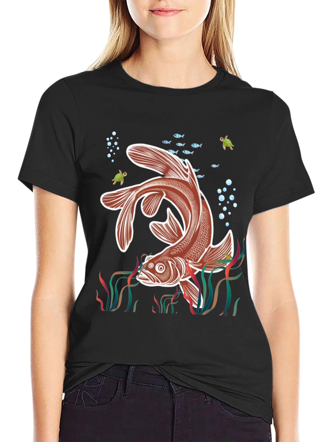 Fish Graphic Black T-Shirt