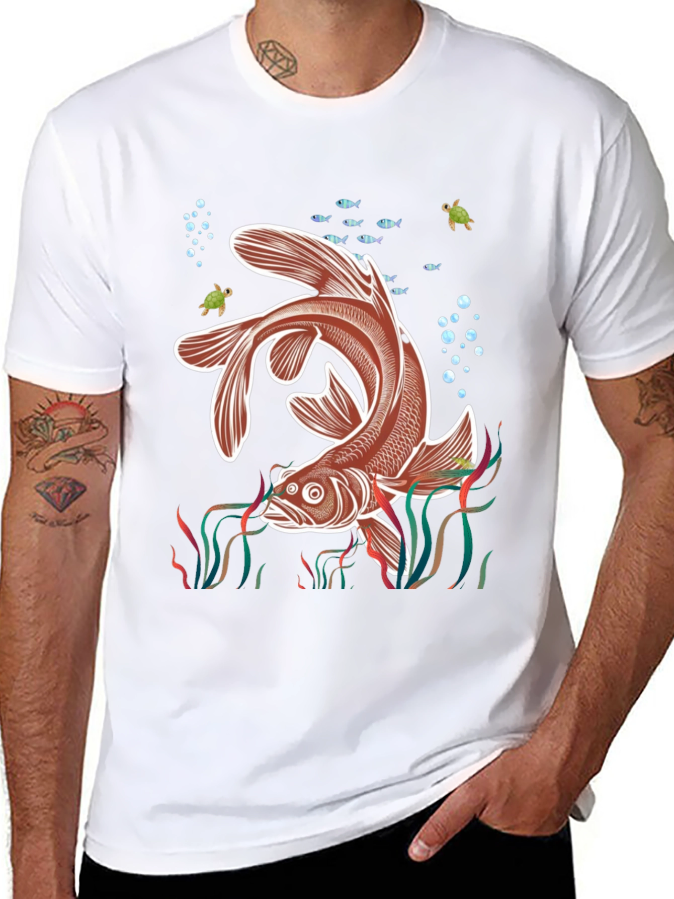 Fish Graphic Black T-Shirt
