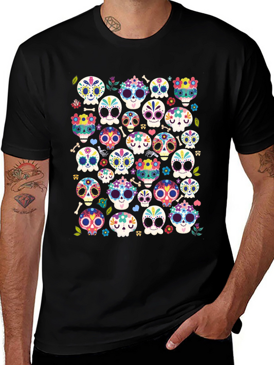 Sugar Skull Graphic Tee - Dia de los Muertos Style