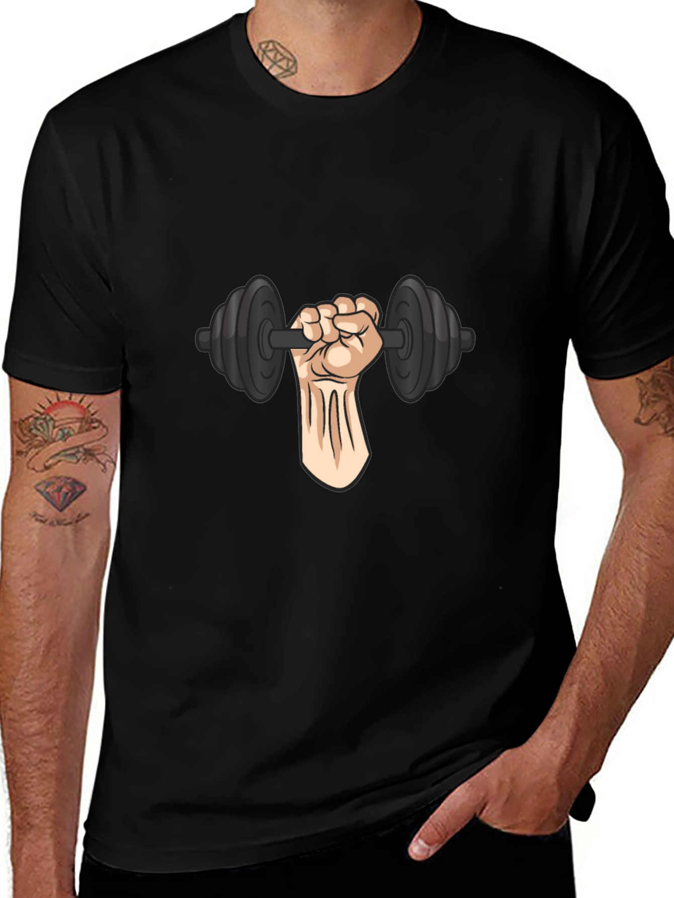 Weight Lifting Fist Graphic T-Shirt