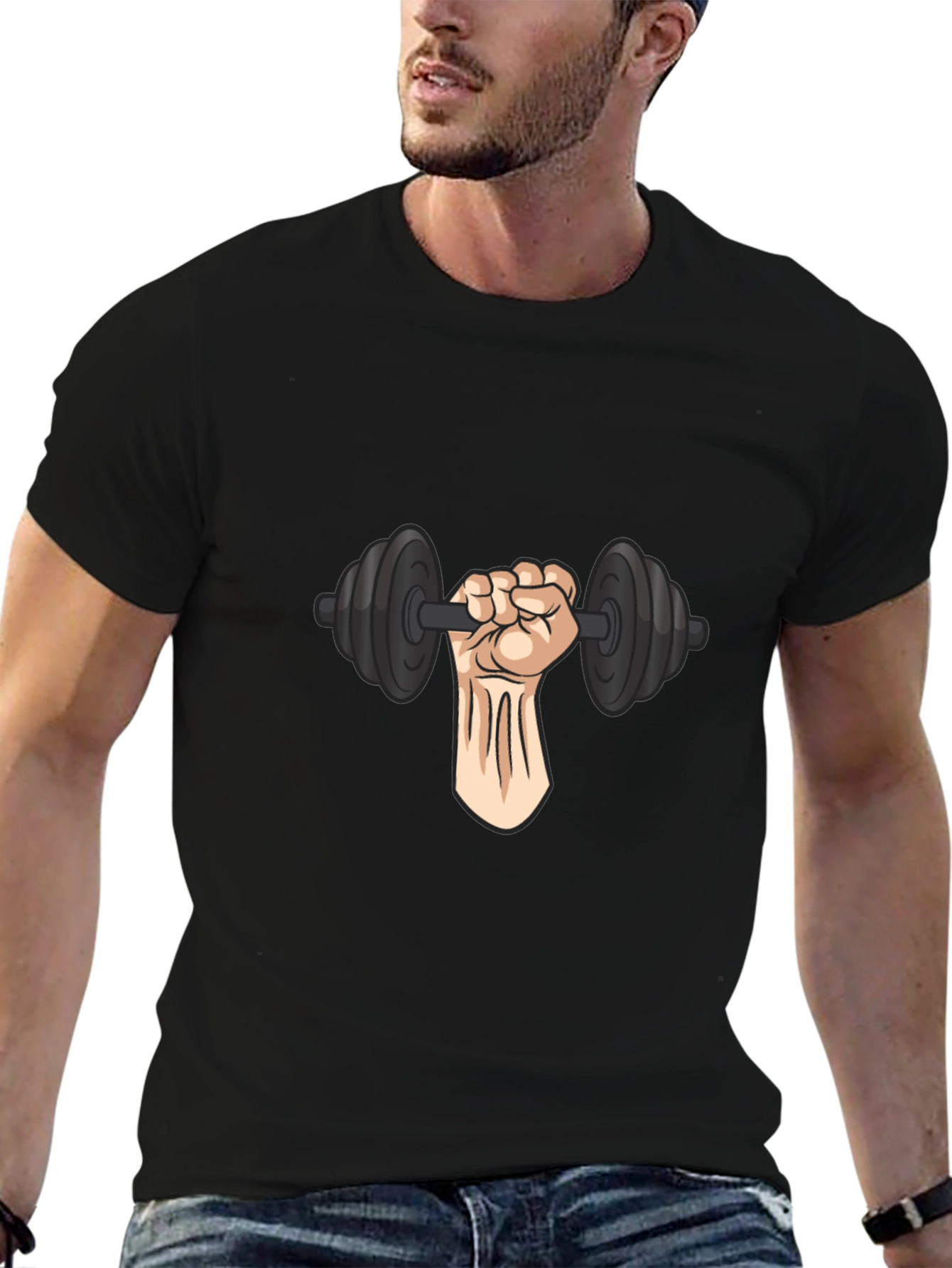 Weight Lifting Fist Graphic T-Shirt