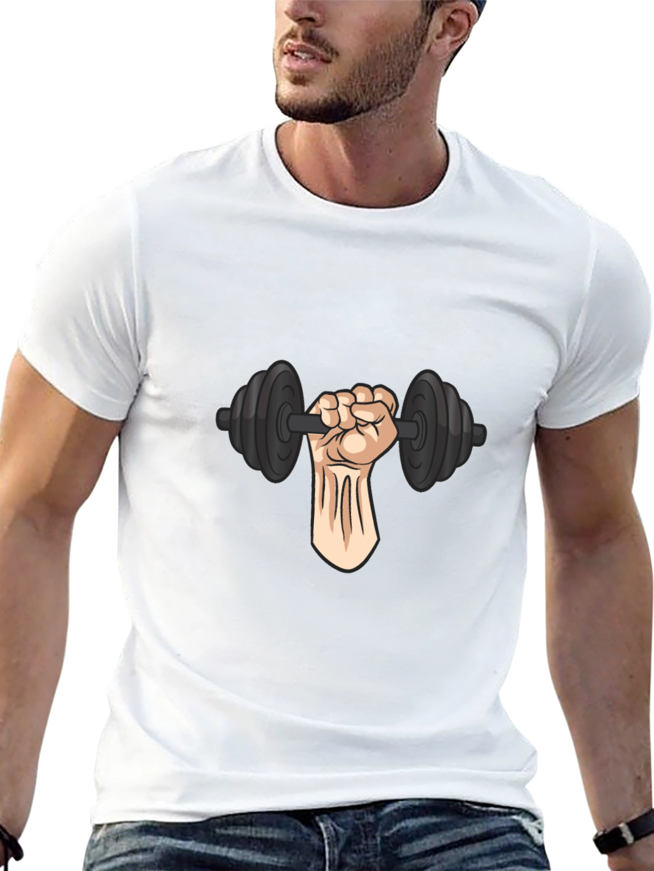 Weight Lifting Fist Graphic T-Shirt