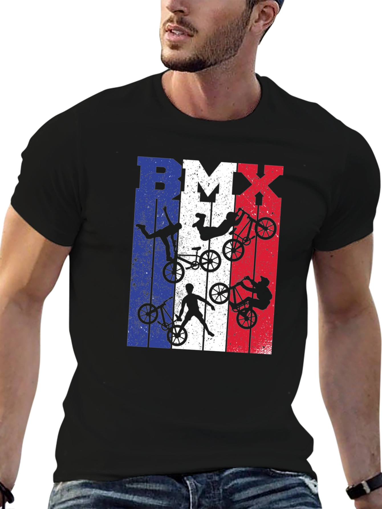 BMX French Flag T-Shirt - Extreme Biking Style