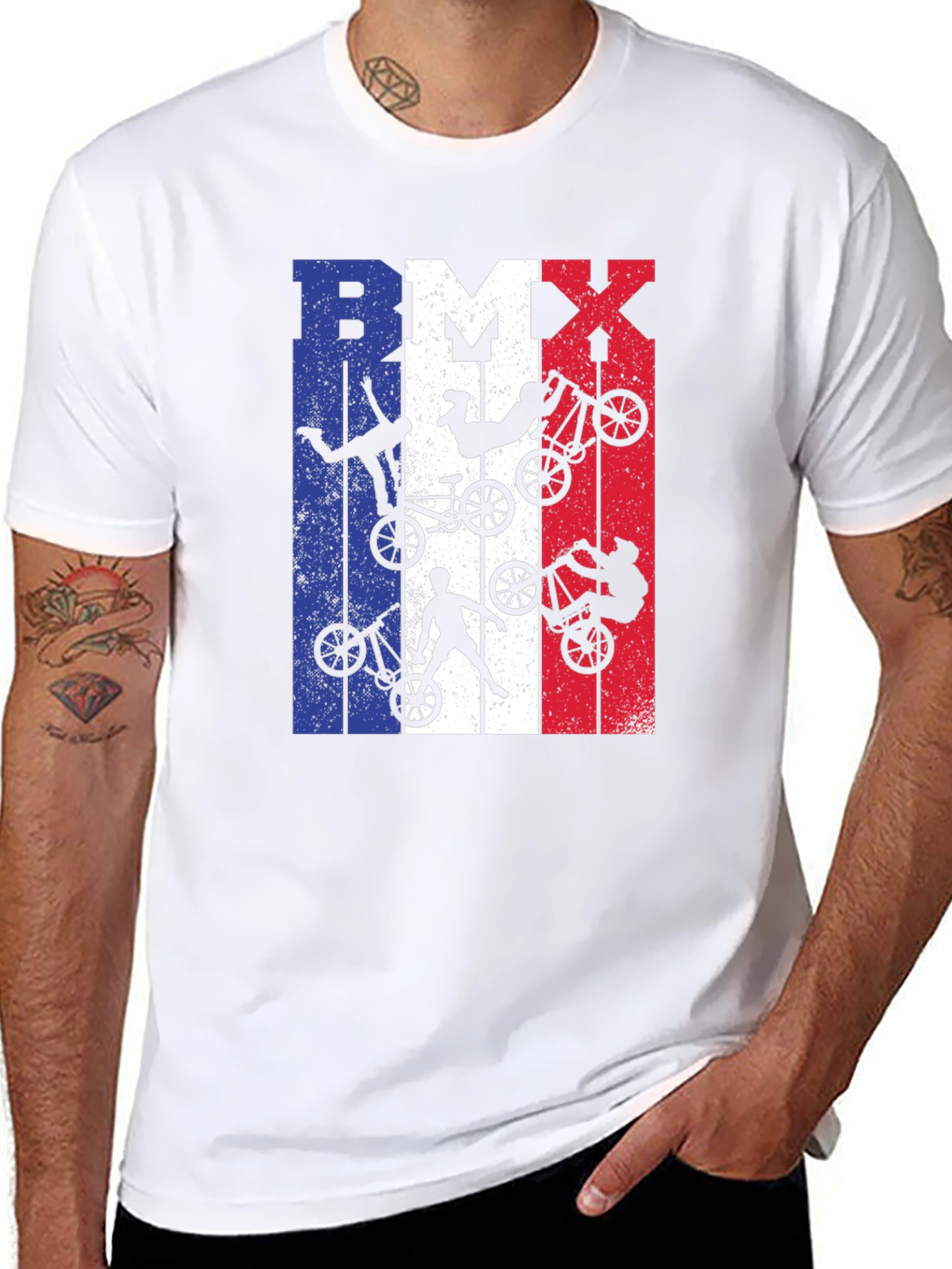 BMX French Flag T-Shirt - Extreme Biking Style