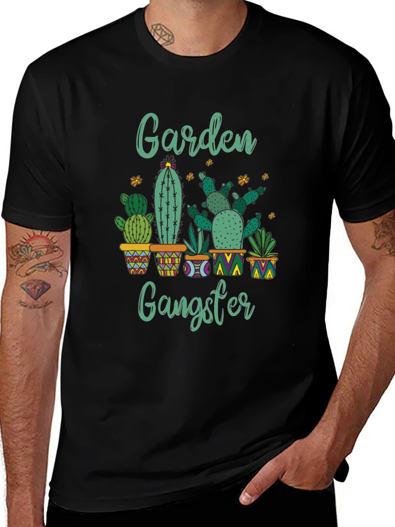 Garden Gangster Cactus T-Shirt - Quirky Plant Lover Tee
