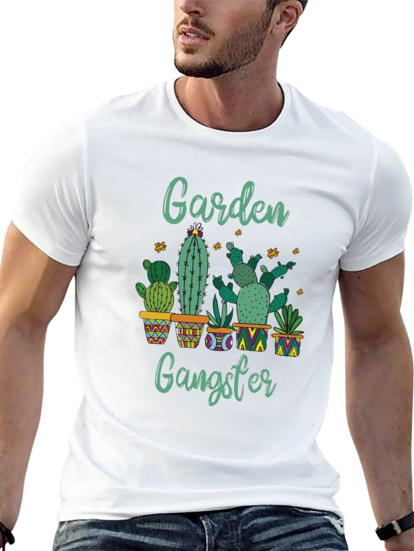 Garden Gangster Cactus T-Shirt - Quirky Plant Lover Tee