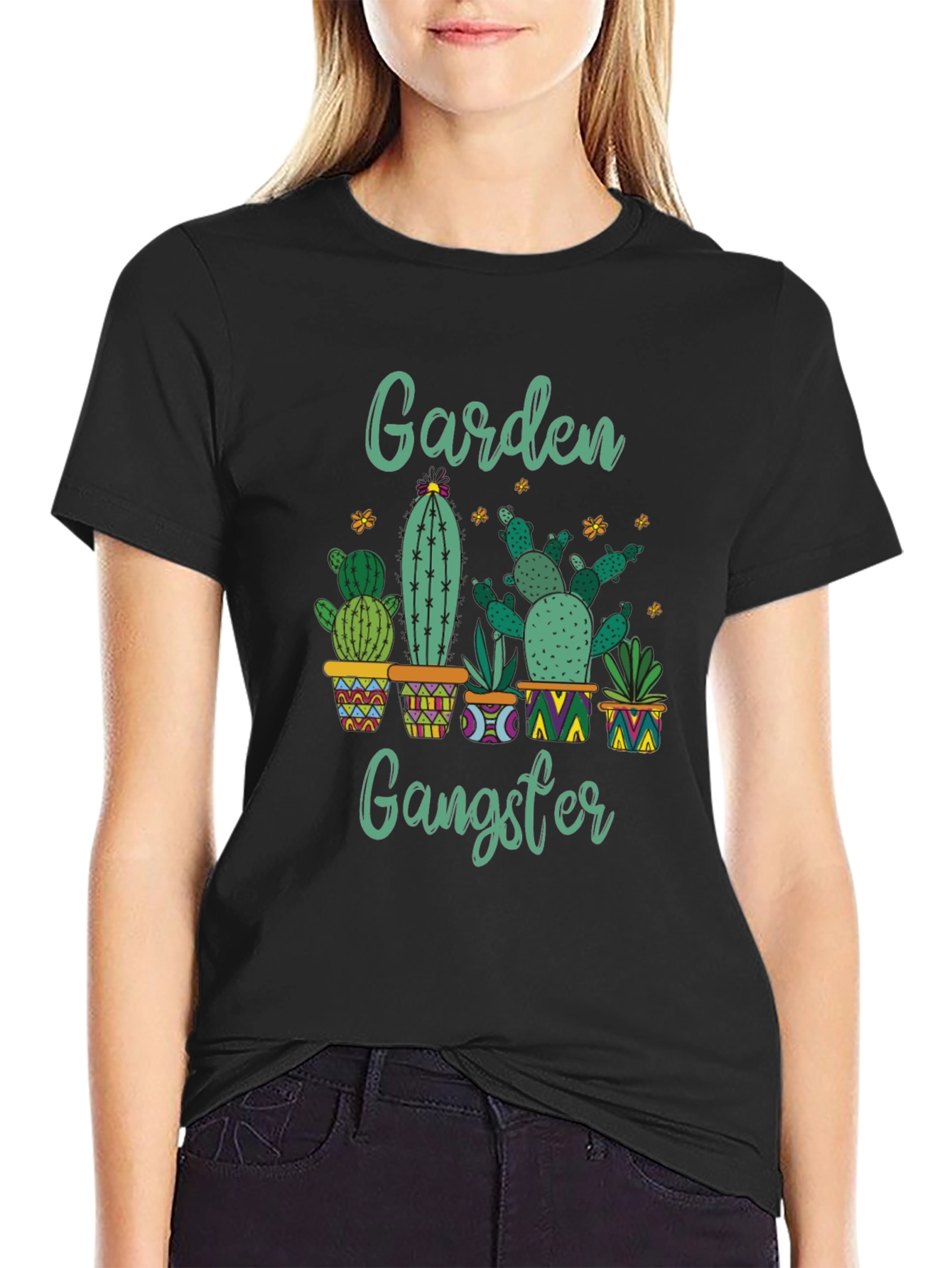 Garden Gangster Cactus T-Shirt - Quirky Plant Lover Tee