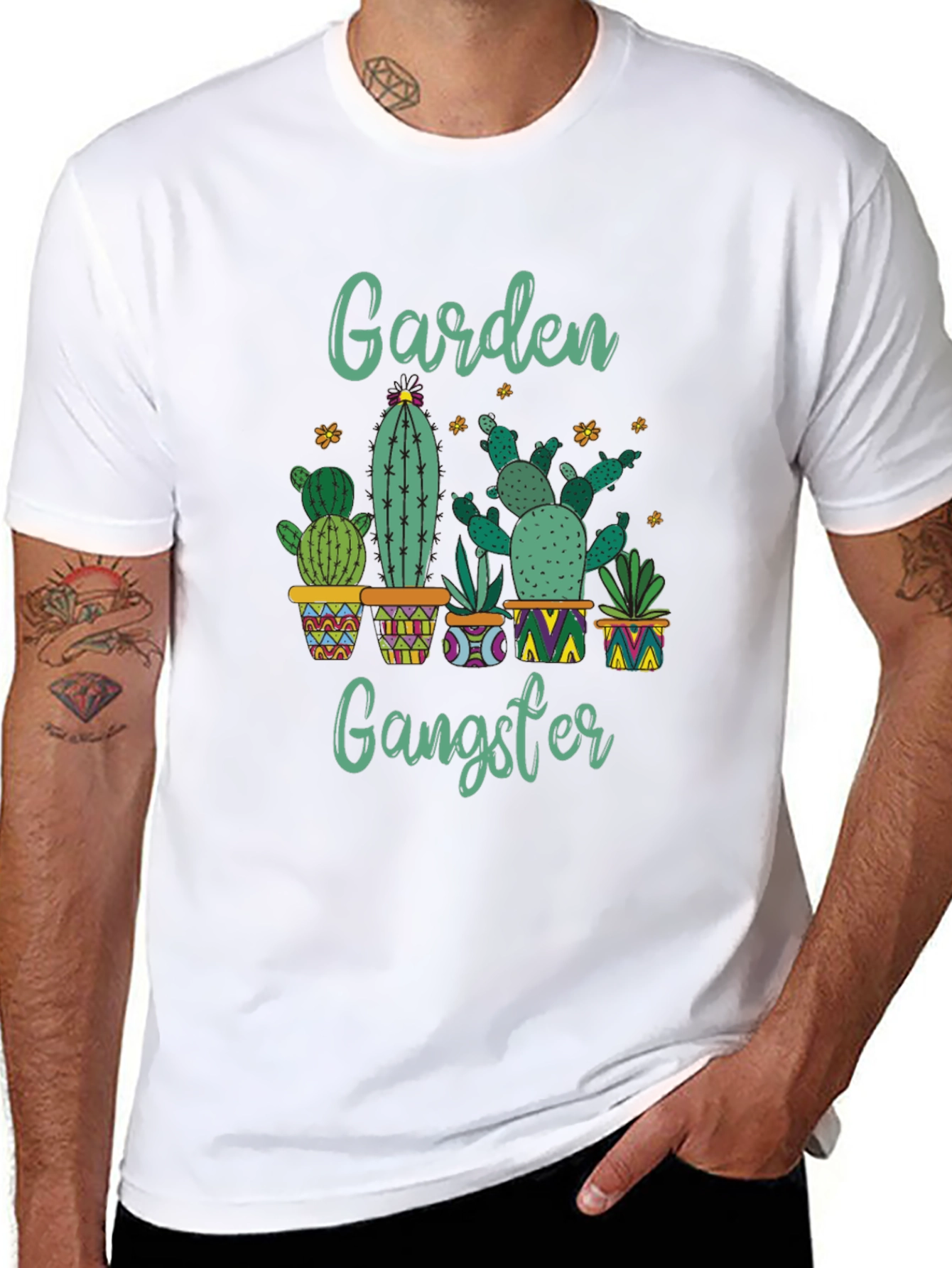 Garden Gangster Cactus T-Shirt - Quirky Plant Lover Tee