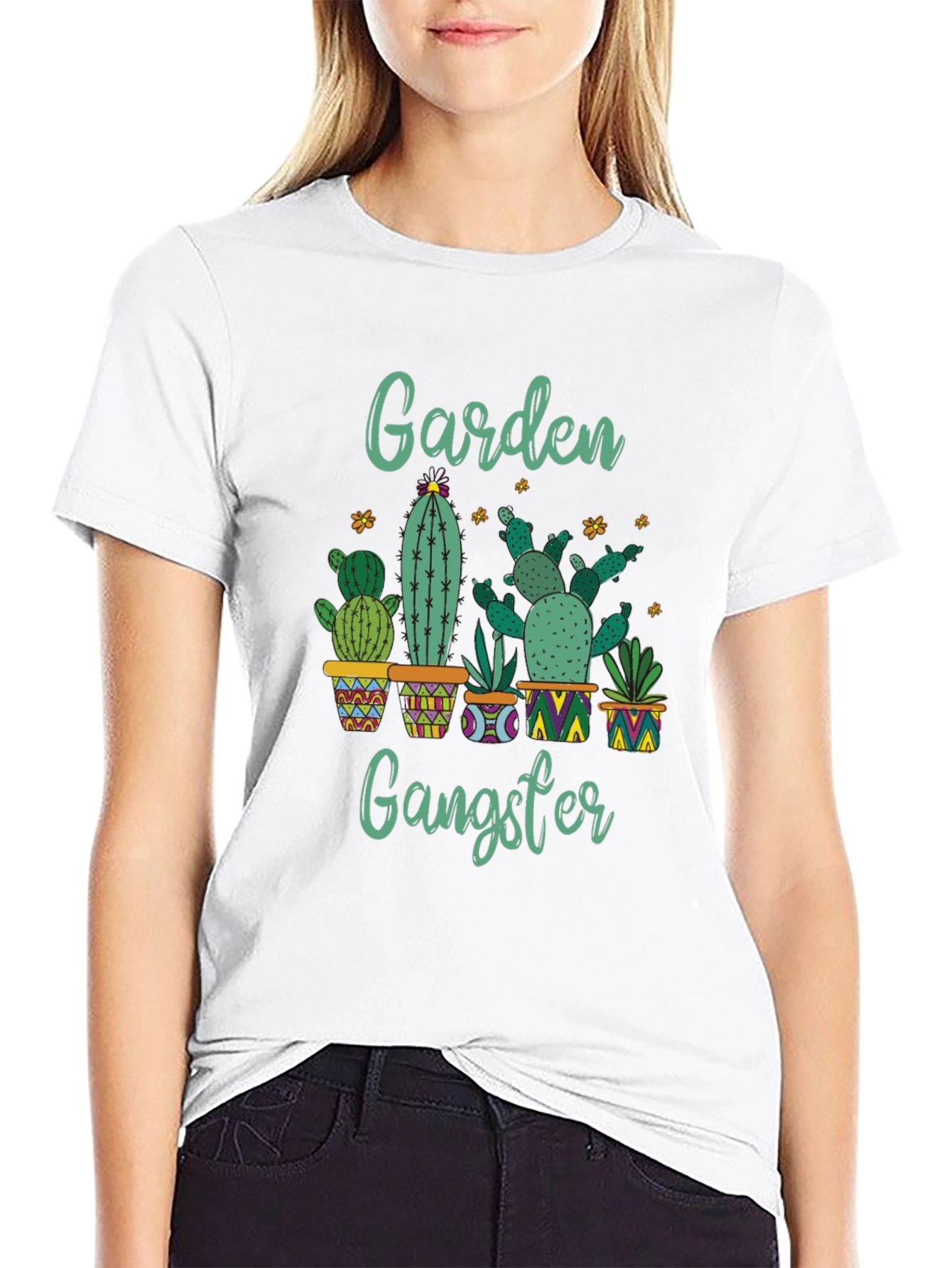 Garden Gangster Cactus T-Shirt - Quirky Plant Lover Tee