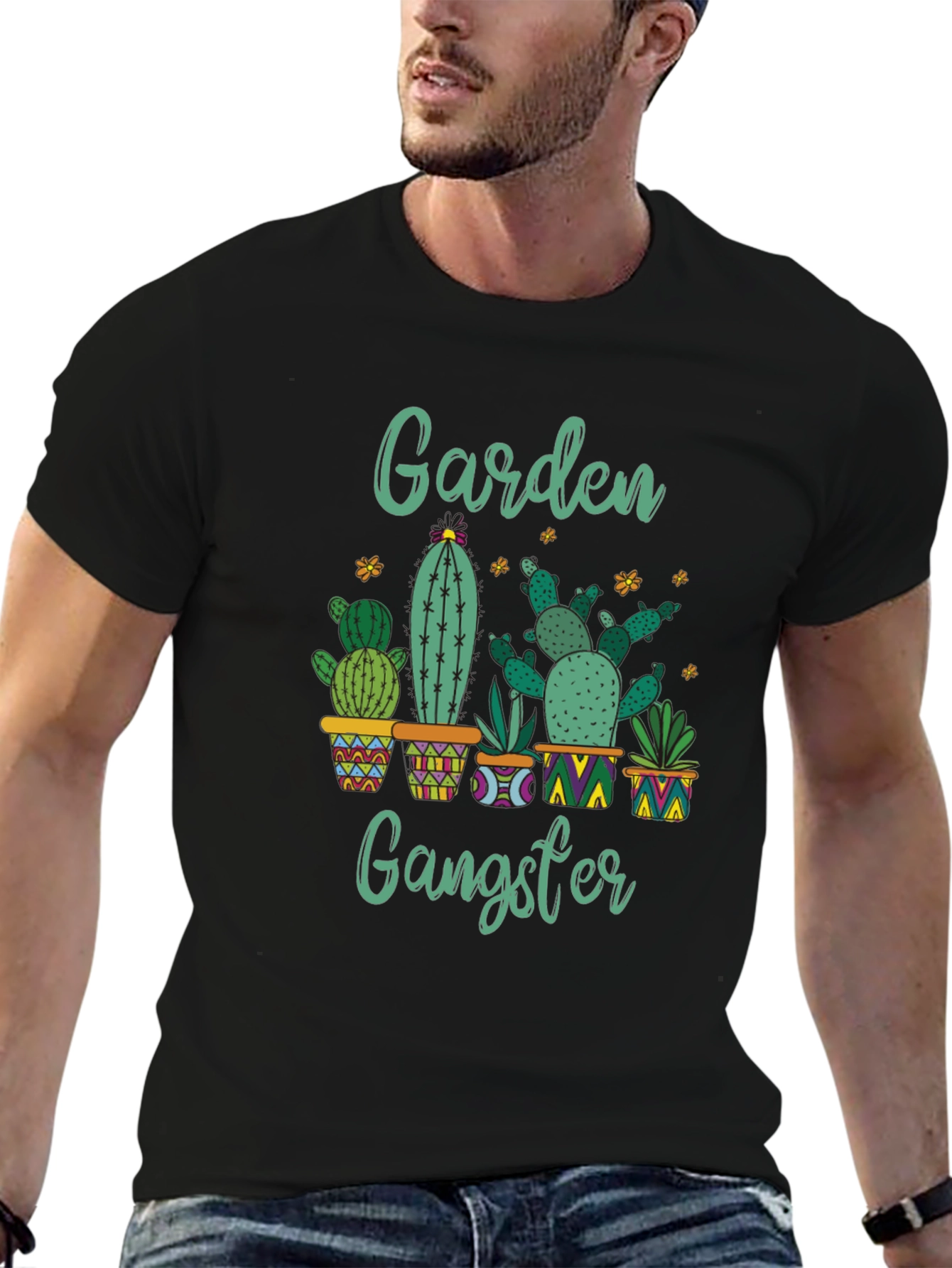 Garden Gangster Cactus T-Shirt - Quirky Plant Lover Tee