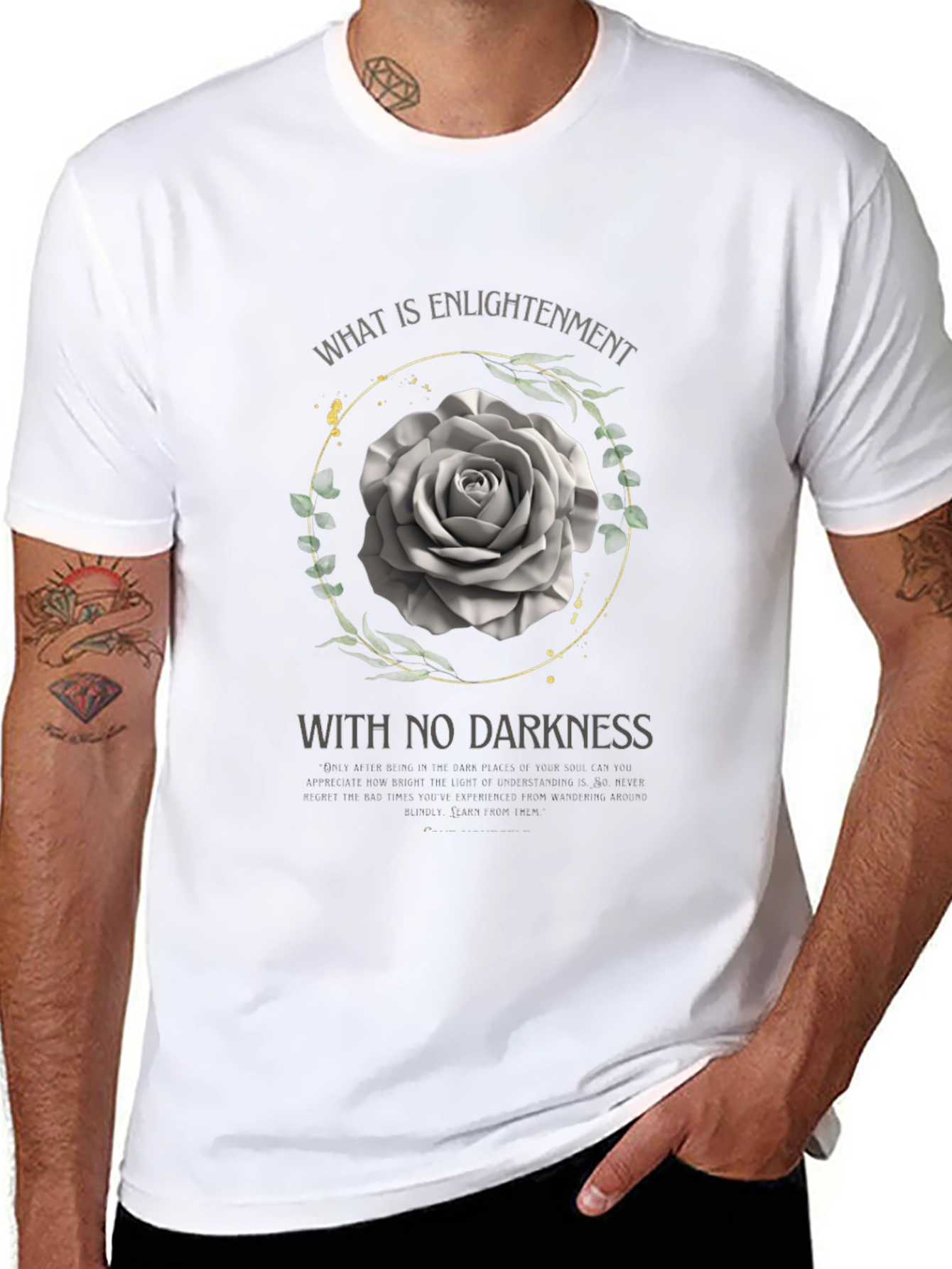 Enlightenment Rose Graphic Tee - Soft Black T-Shirt