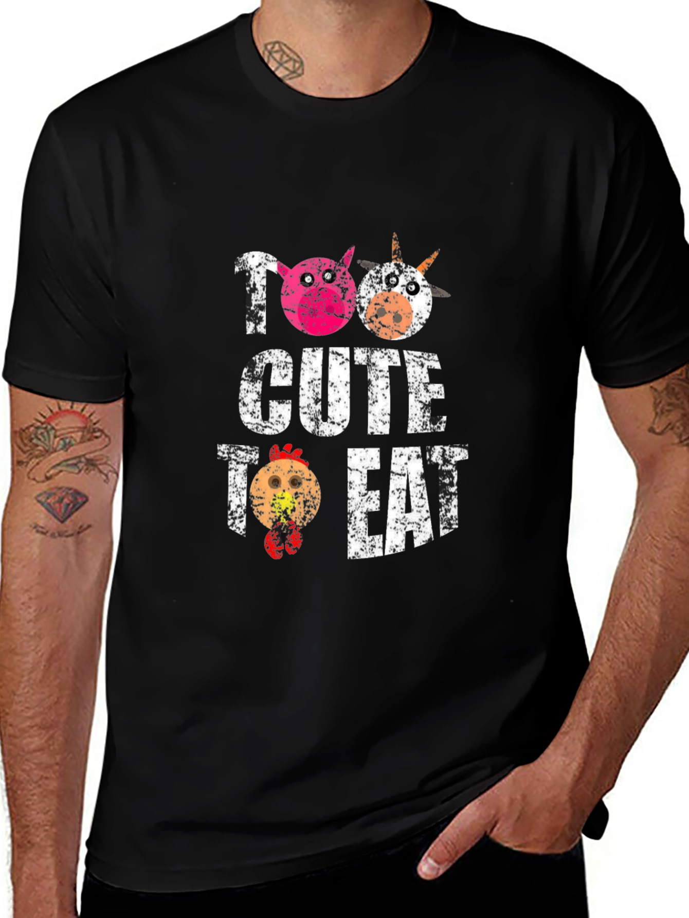 Too Cute To Eat - Farm Animal Lover T-Shirt