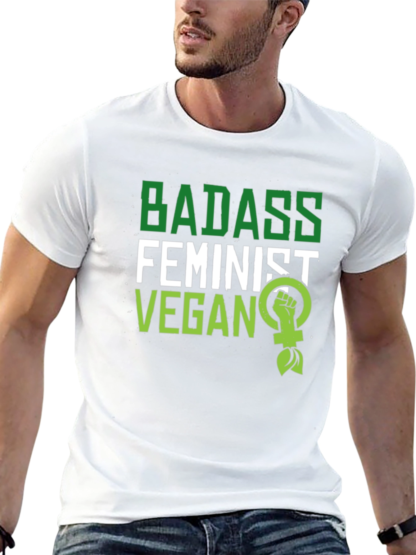 Badass Feminist Vegan Graphic T-Shirt