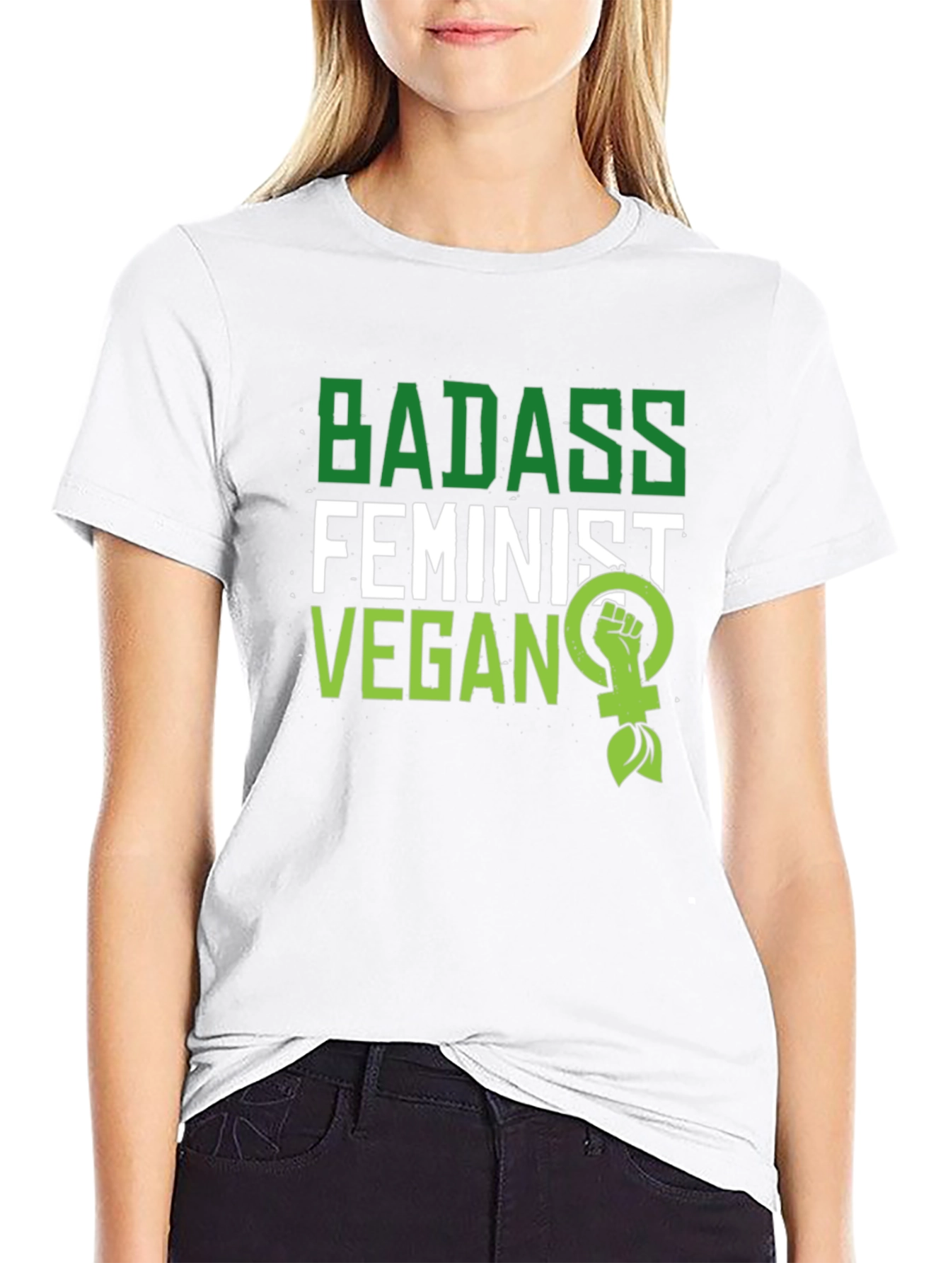 Badass Feminist Vegan Graphic T-Shirt