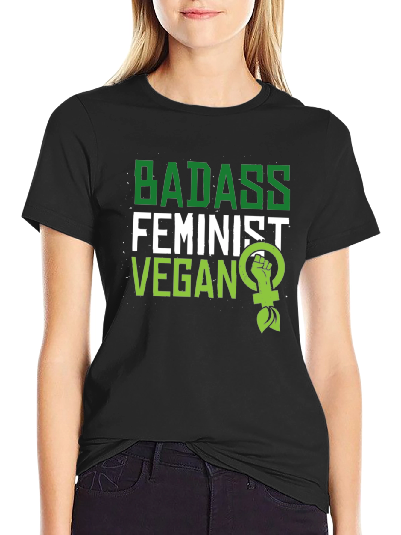 Badass Feminist Vegan Graphic T-Shirt